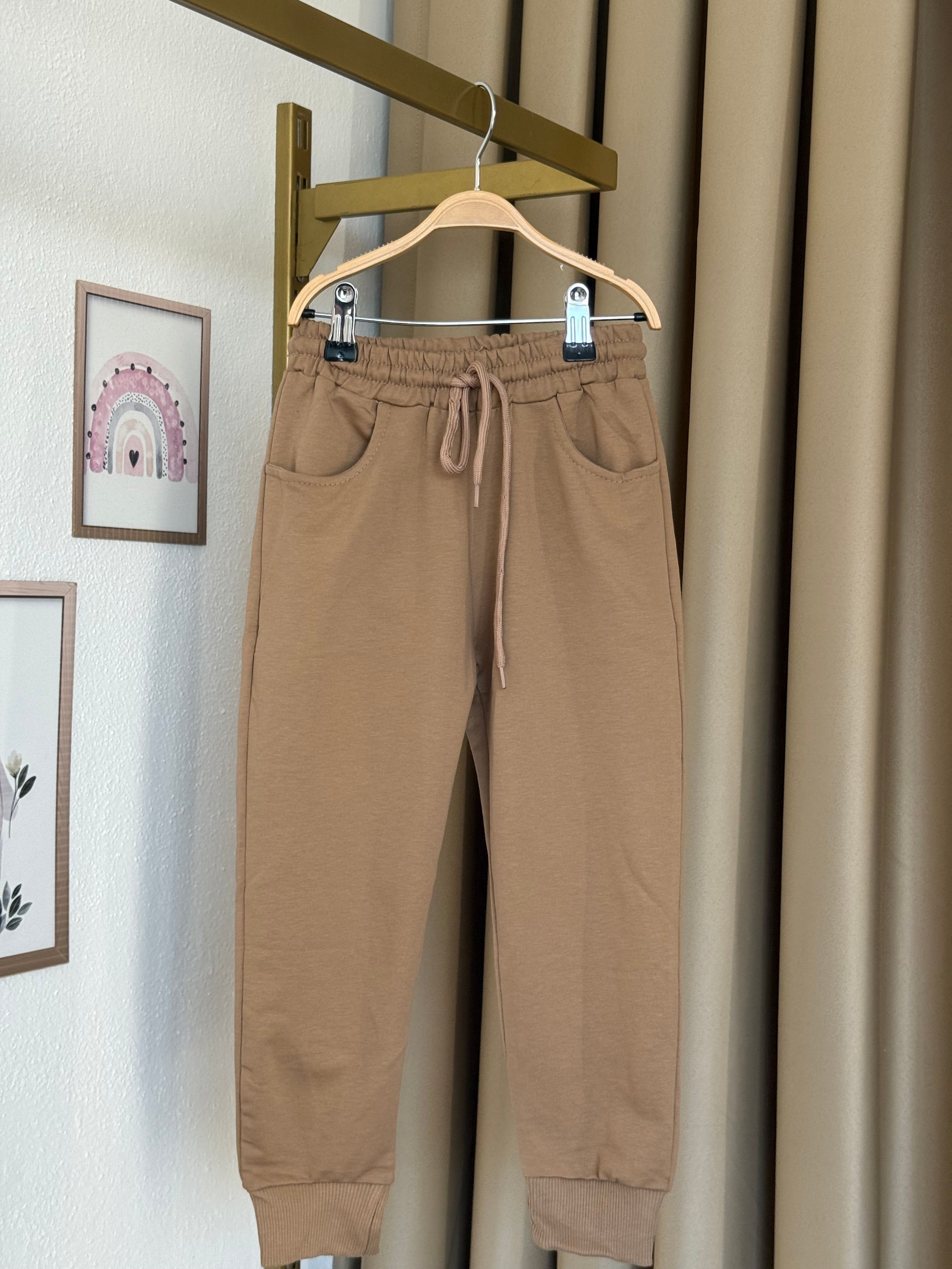 Unisex Sütlü Kahve Eşofman Altı