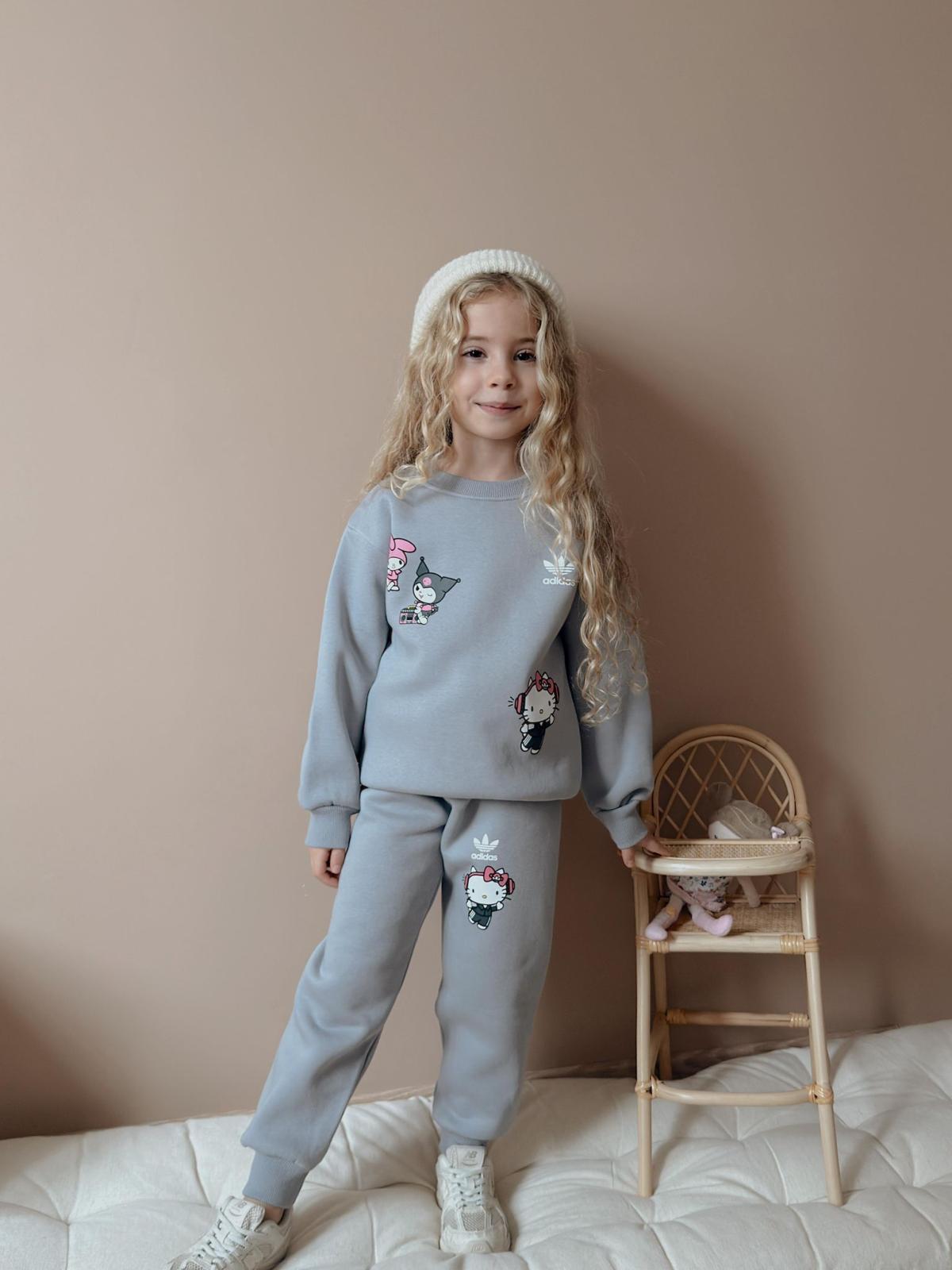 Kız Çocuk Gri Kuromi Desenli Takım