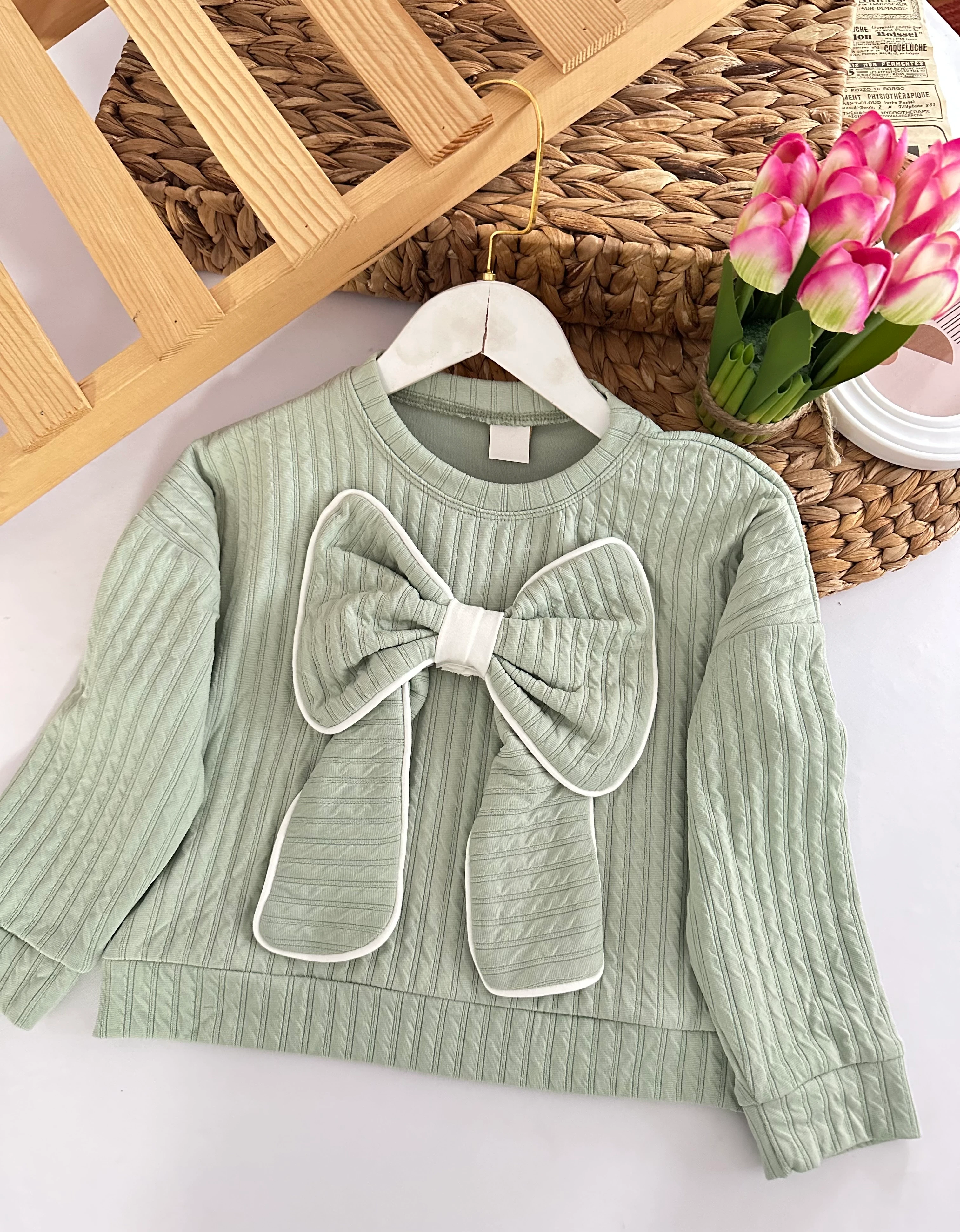 Kız Çocuk Yeşil Büyük Fiyonk Badi