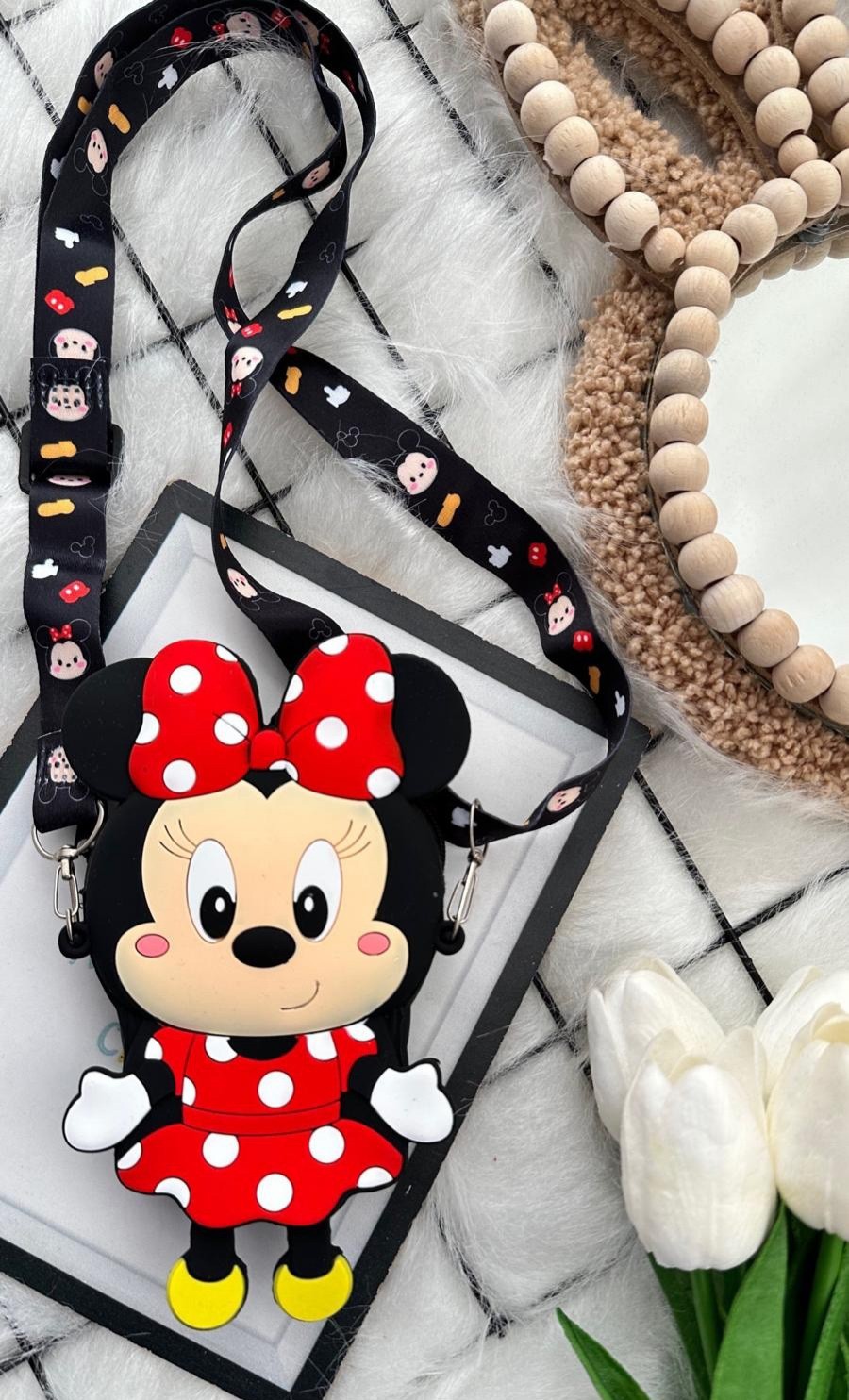 Kırmızı Minnie Mouse Silikon Çanta