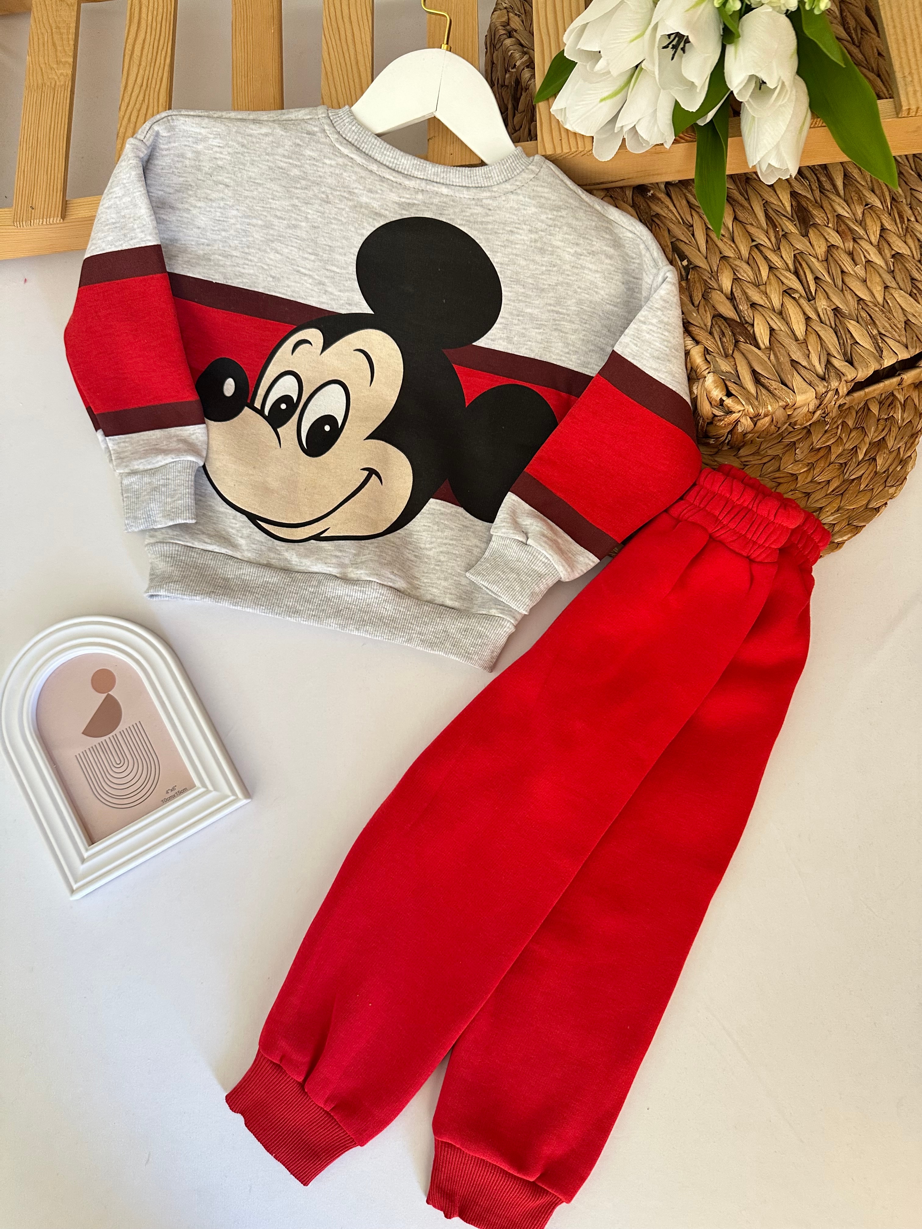 Erkek Çocuk Kırmızı Mickey Takım