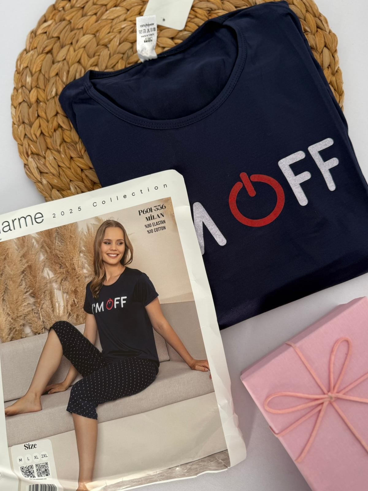 Lacivert I'MOFF Kaprili Kadın Pijama Takımı