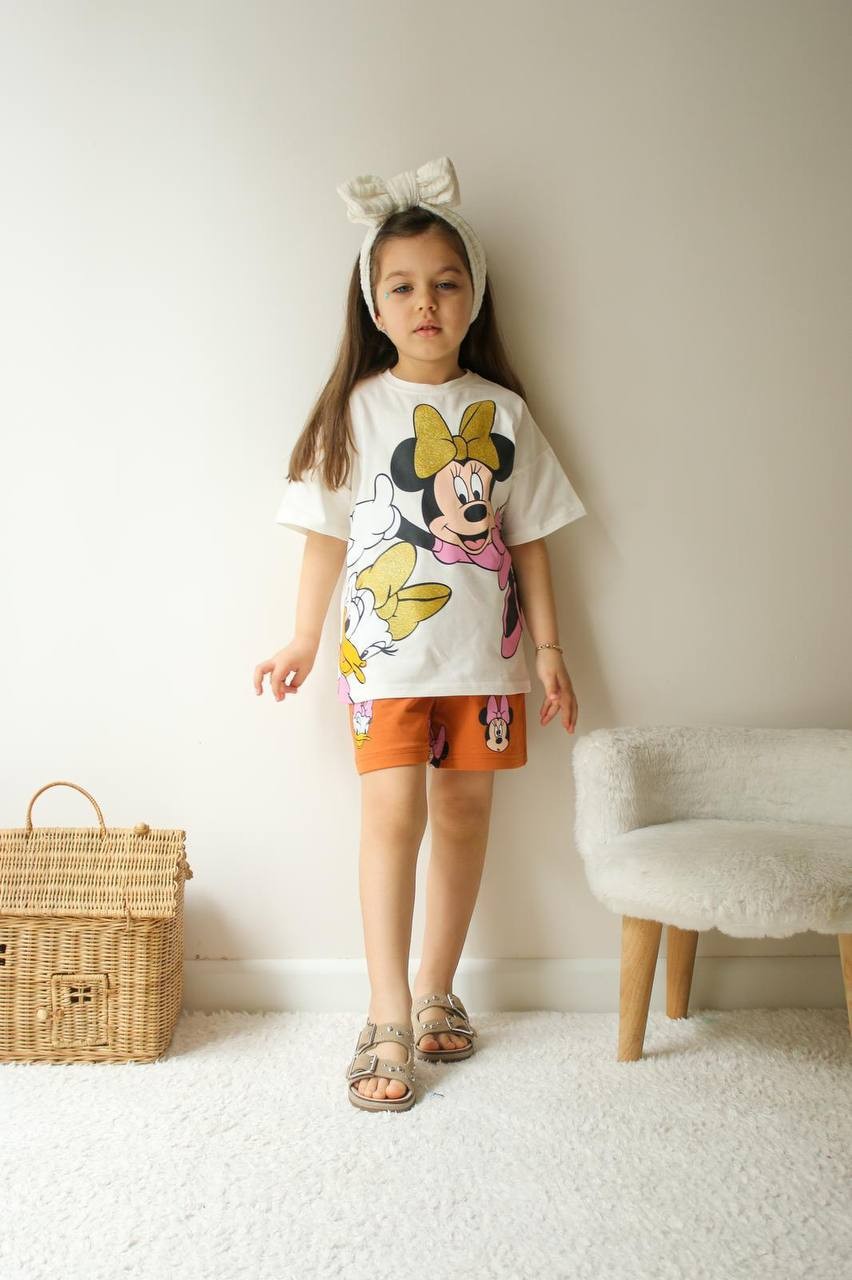 Kız Çocuk Minnie Daisy Şortlu Takım