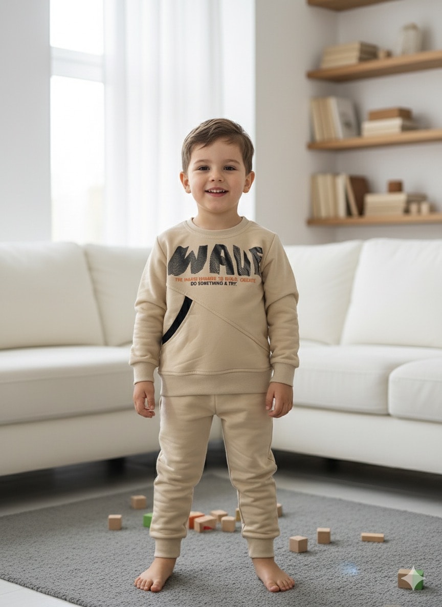 Erkek Çocuk Bej Wave Takım