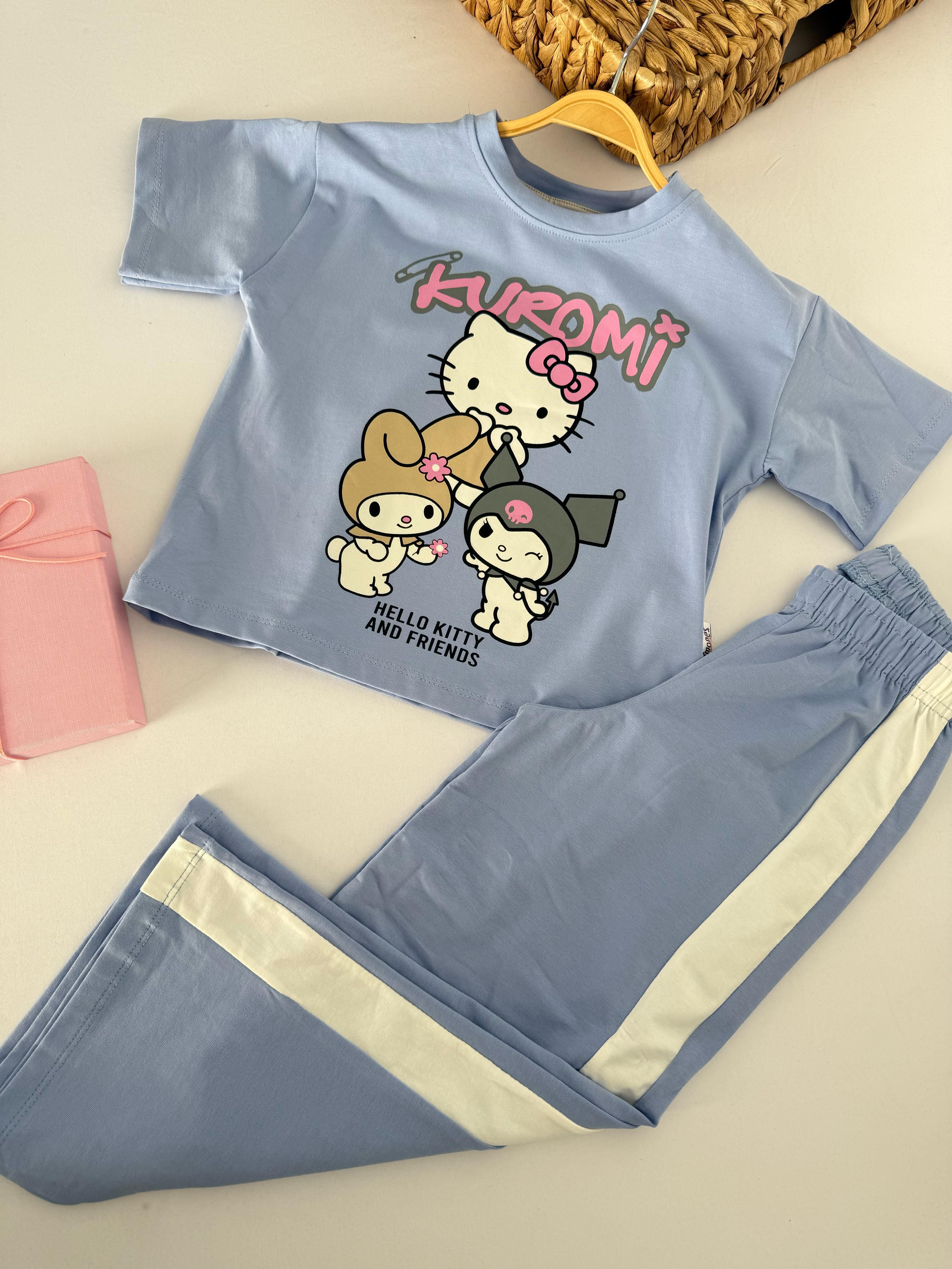 Kız Çocuk Lila Kuromi Hello Kitty Takım