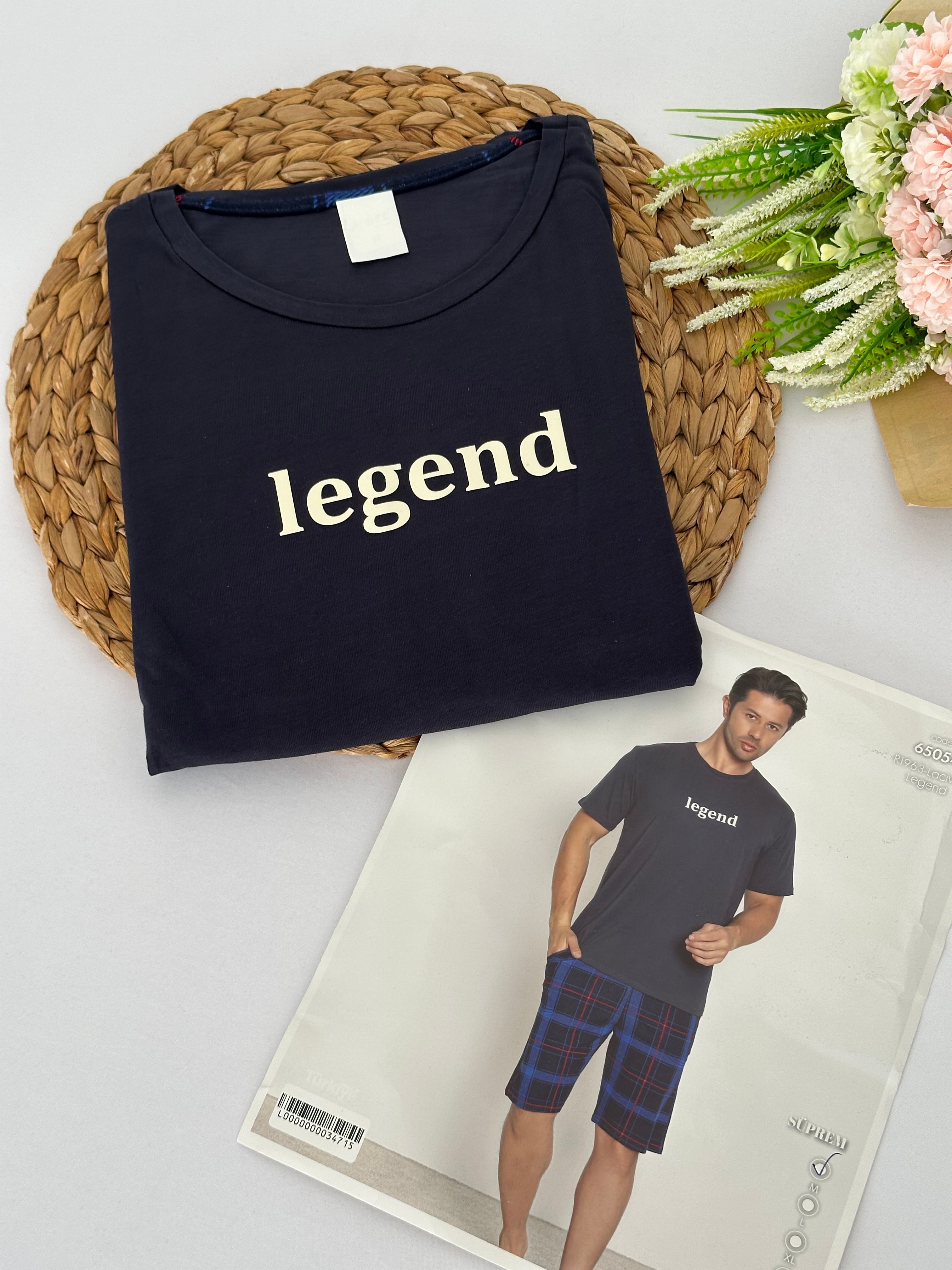 Lacivert Legend Yazılı Erkek Pijama Takımı