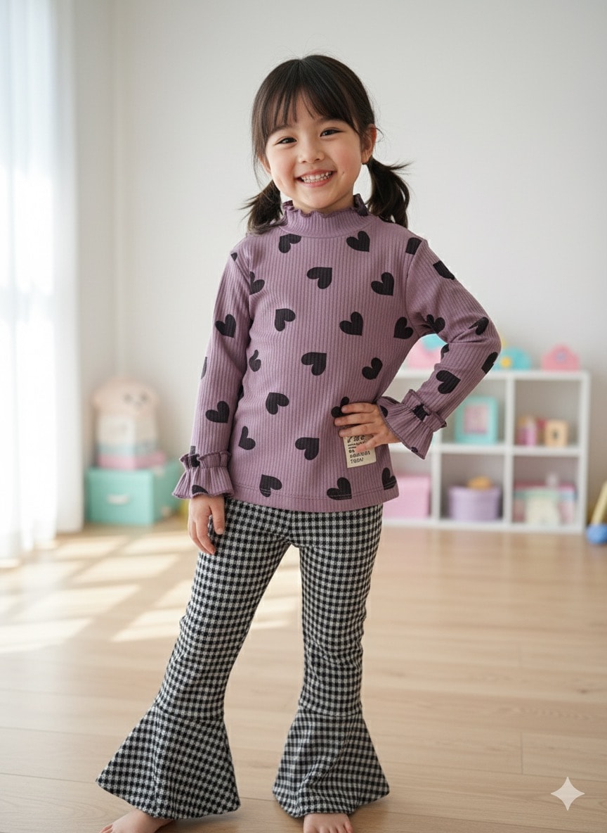 Kız Çocuk Mor Kalpli İspanyol Takım