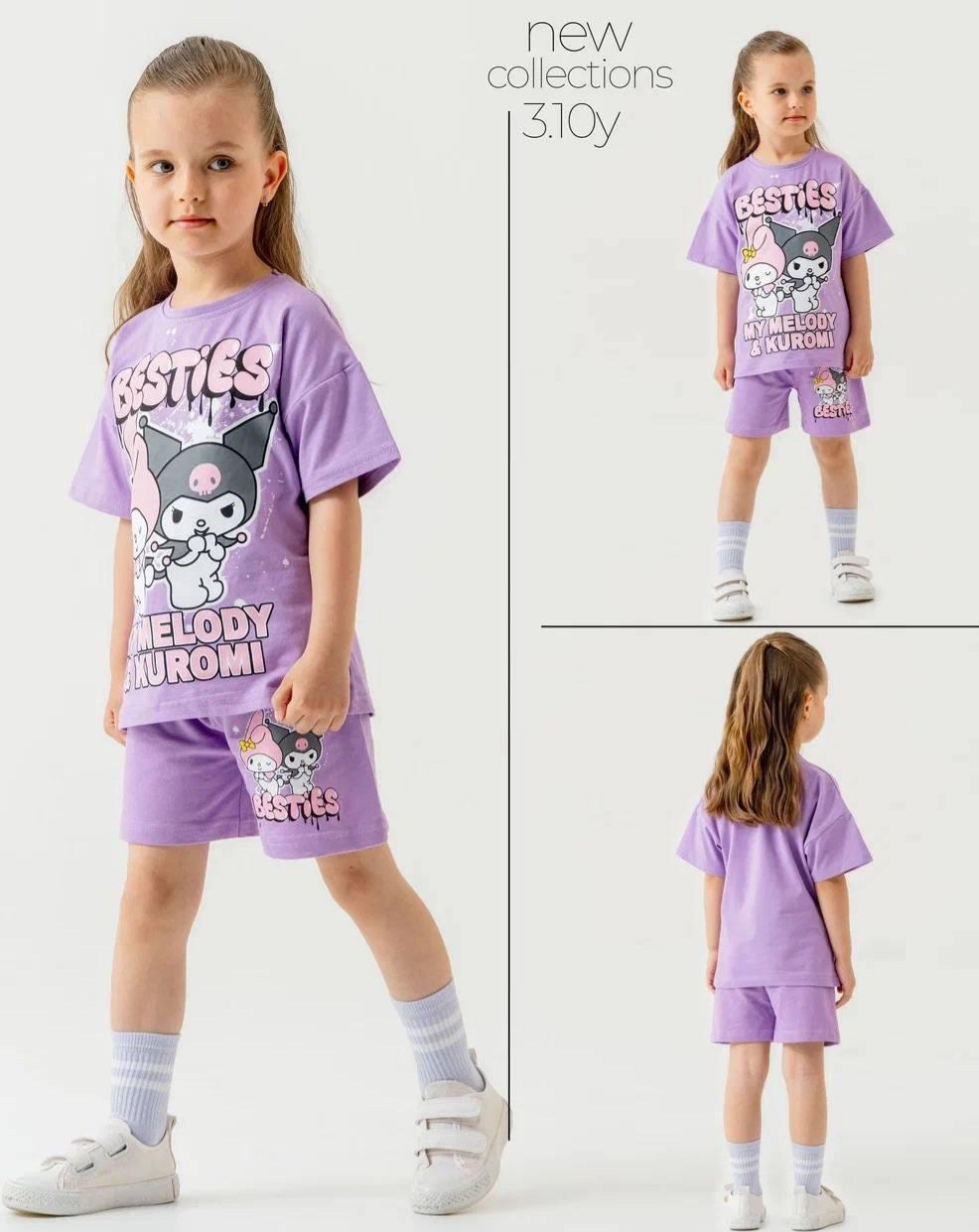 Kız Çocuk Mor Kuromi My Melody Takım