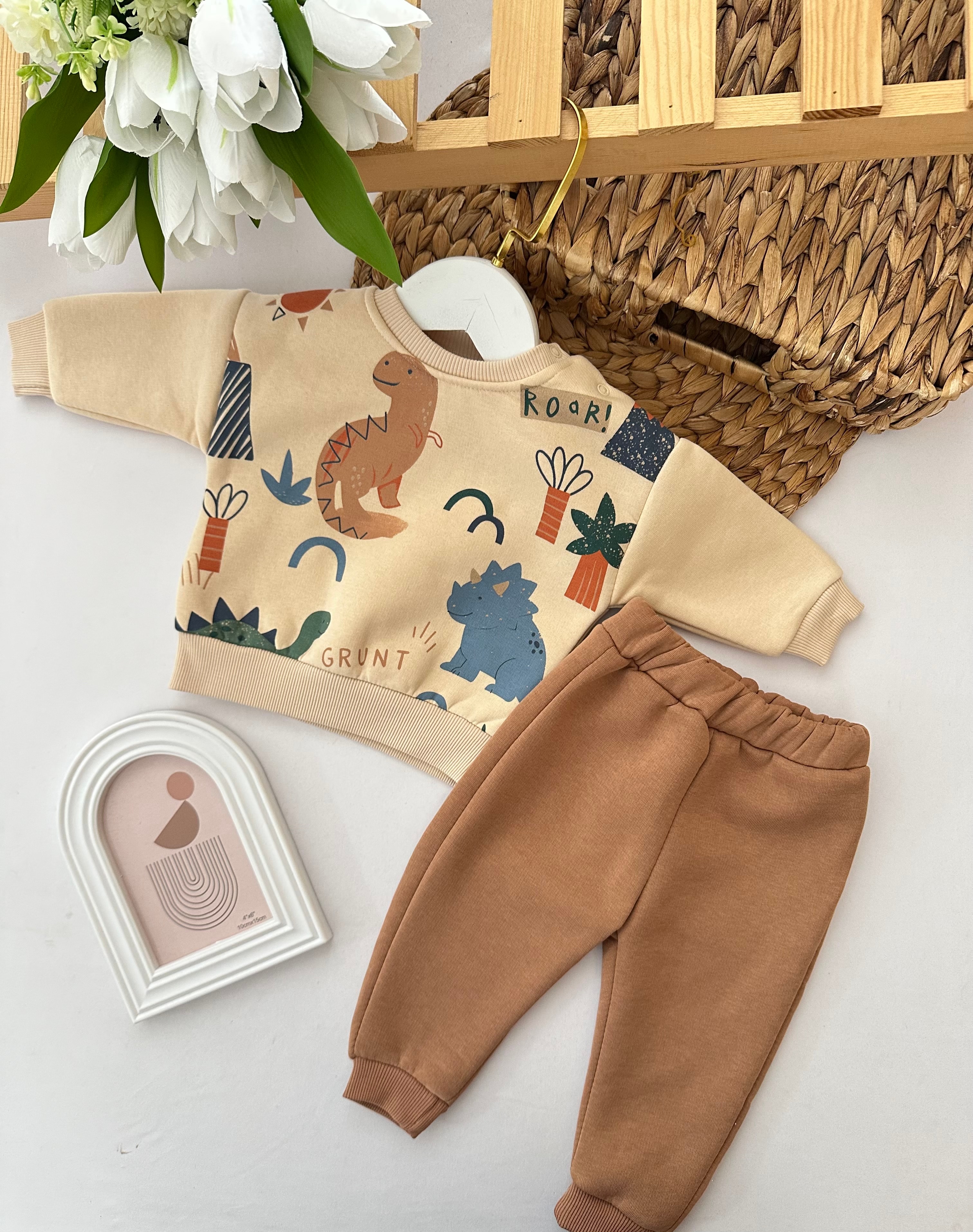 Erkek Bebek Kahverengi Dizonorlu Takım