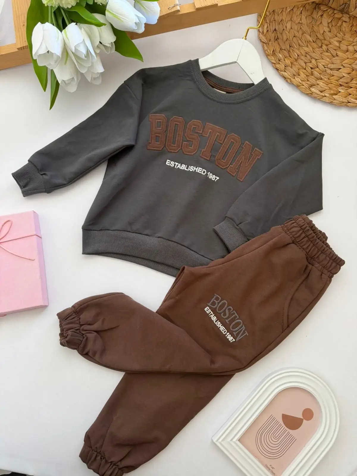 Erkek Çocuk Antrasit Boston 2 li Takım