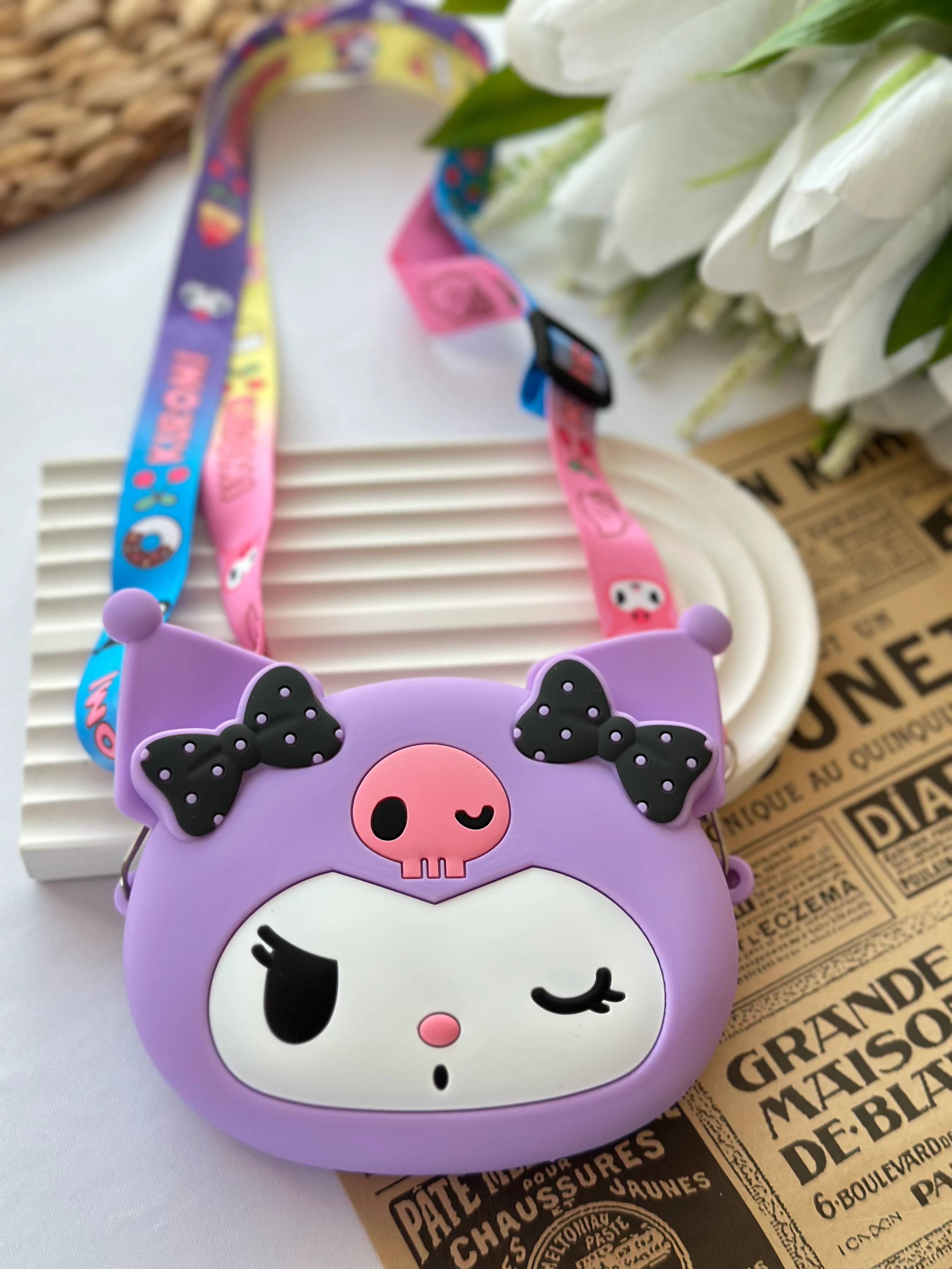 Kuromi Mor Silikon Çanta