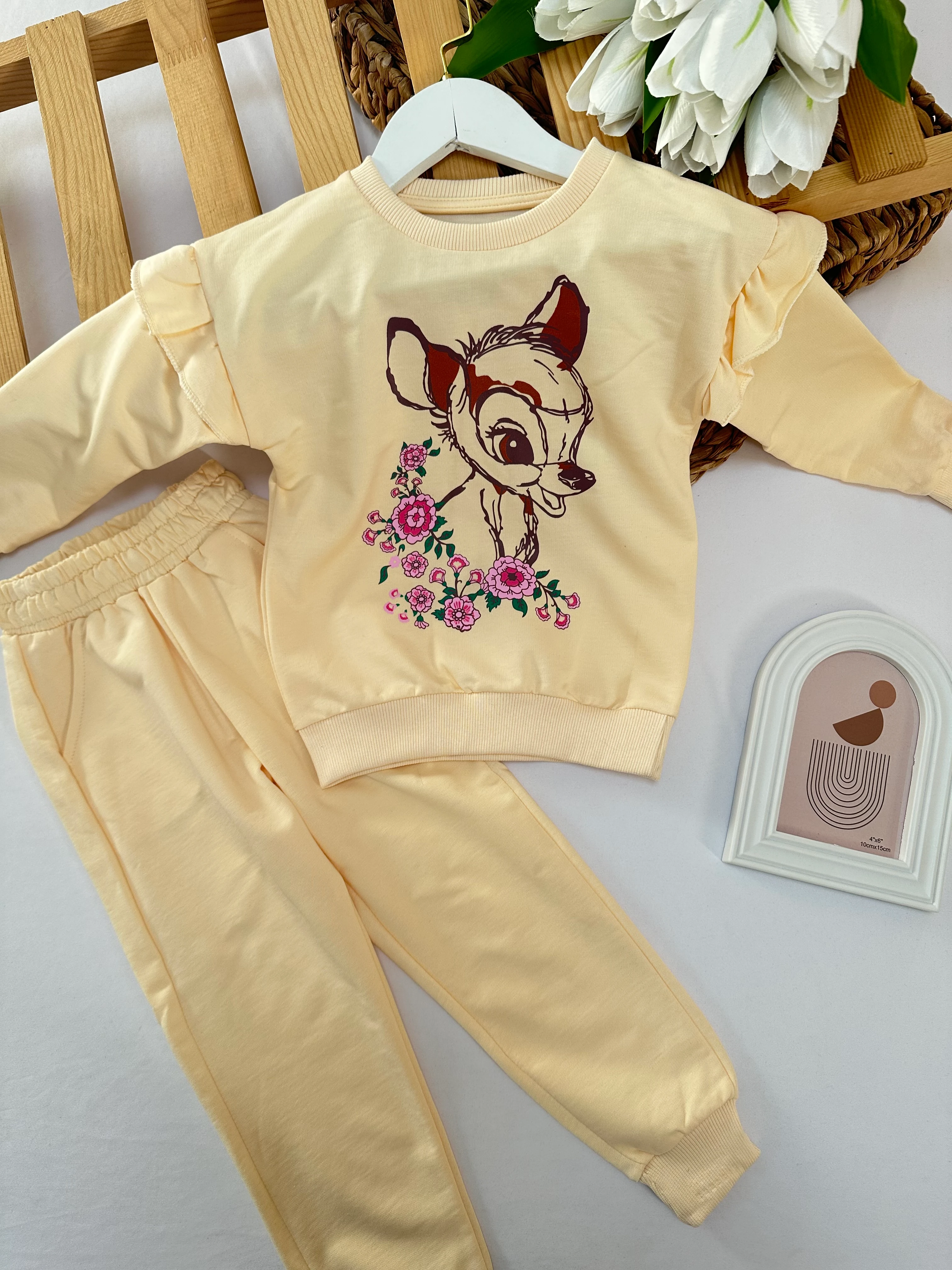 Kız Çocuk Bej Bambi Takım 