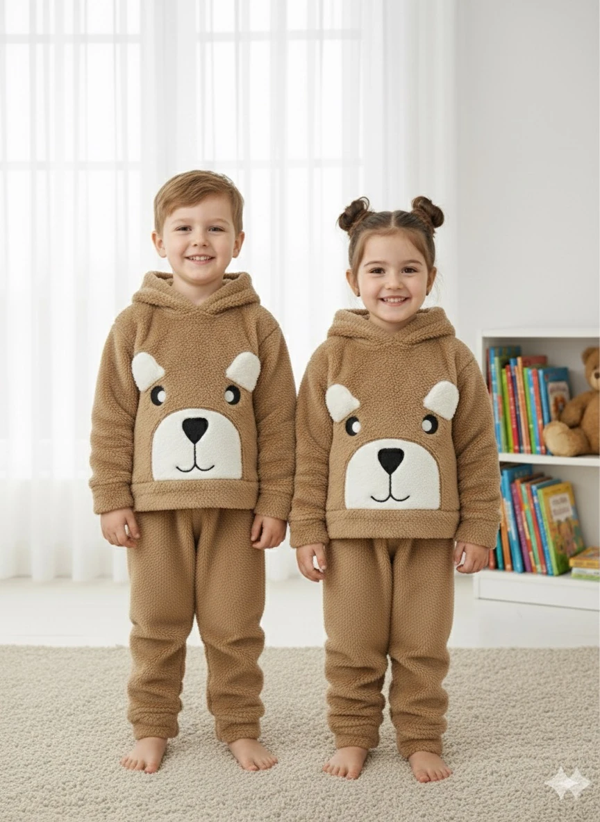 Çocuk Bej Ayıcık Peluş Takım