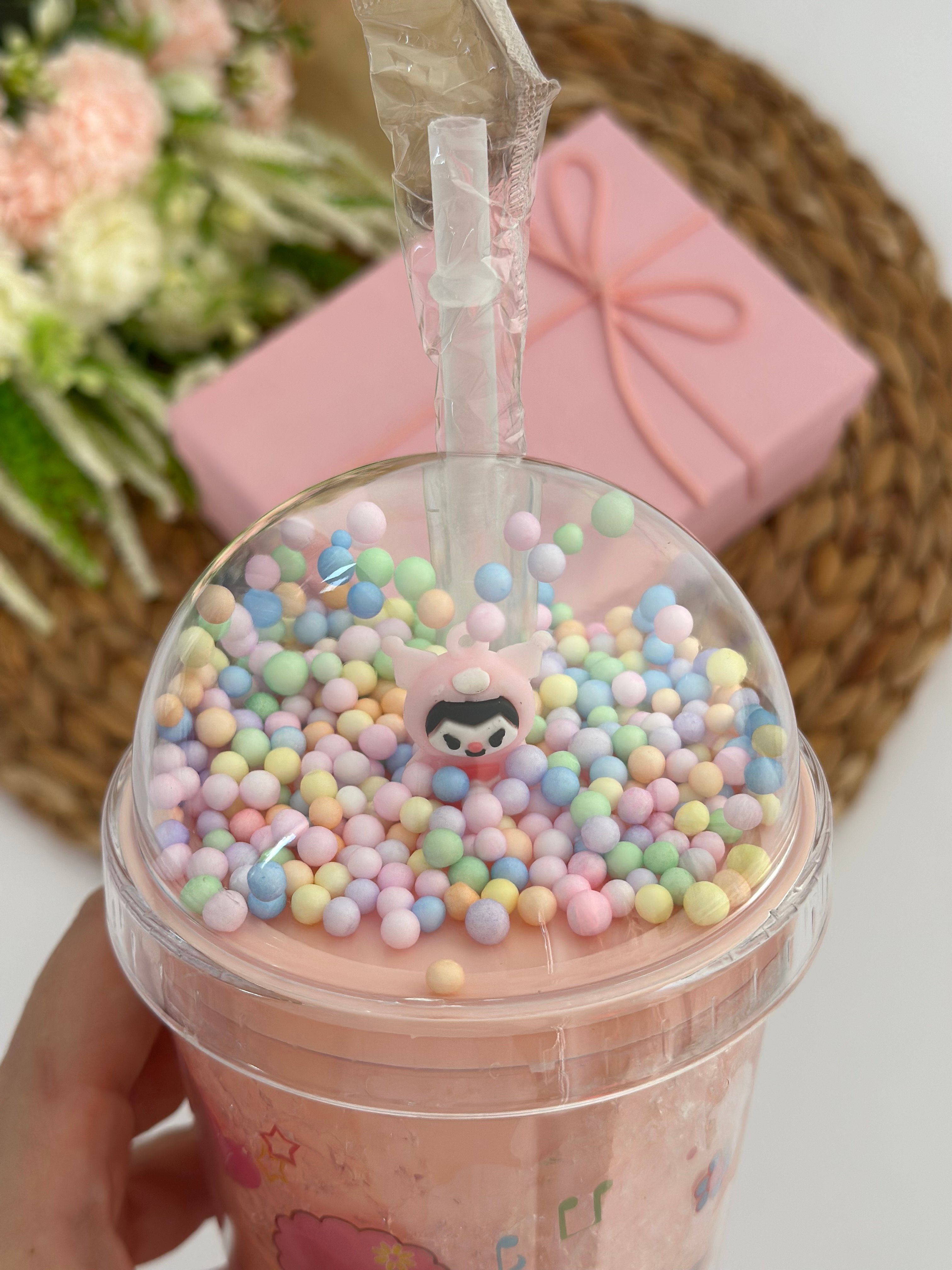 Pembe Kuromi Işıklı Pipetli Suluk