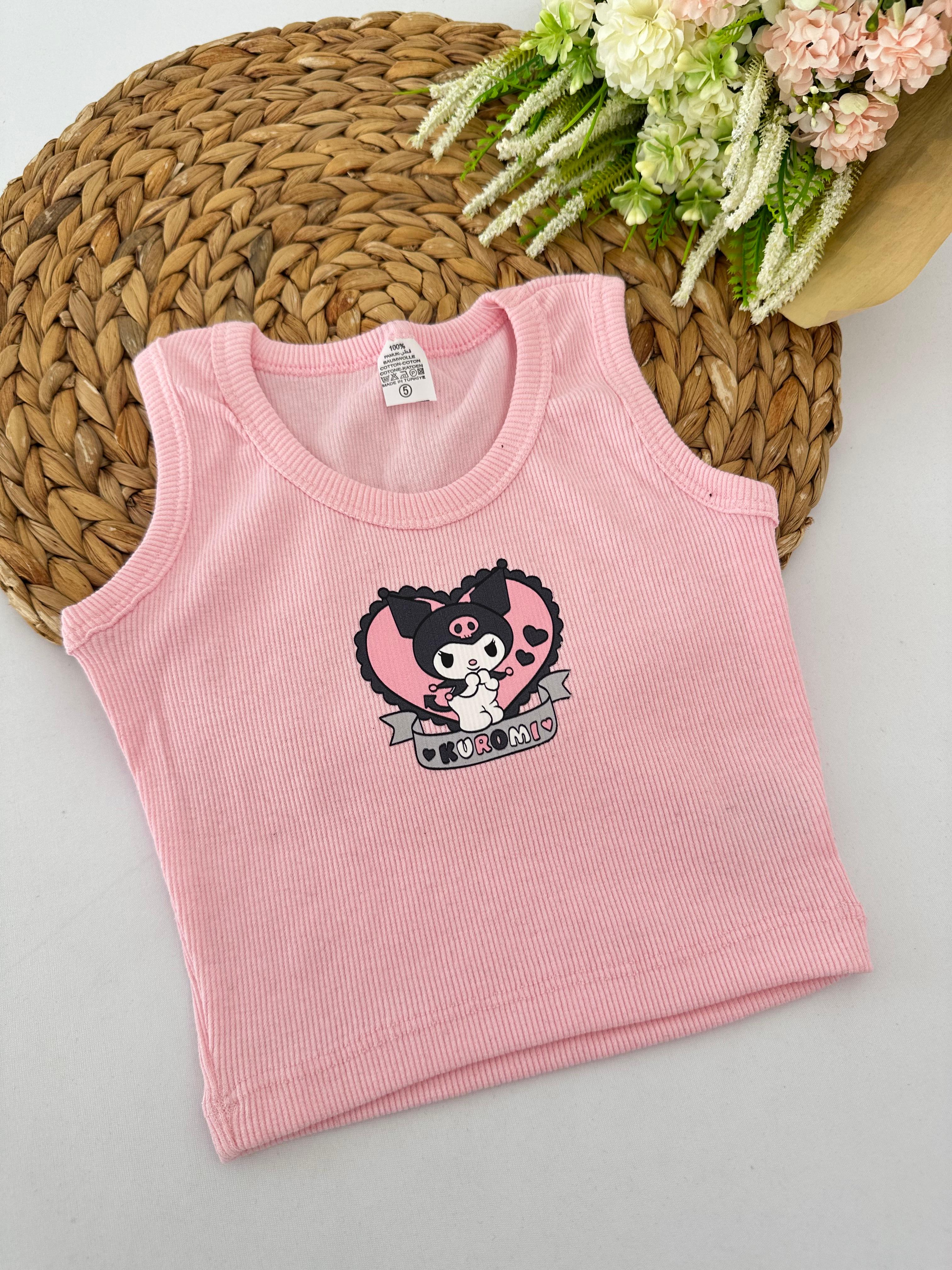 Kız Çocuk Pembe Kuromi Crop