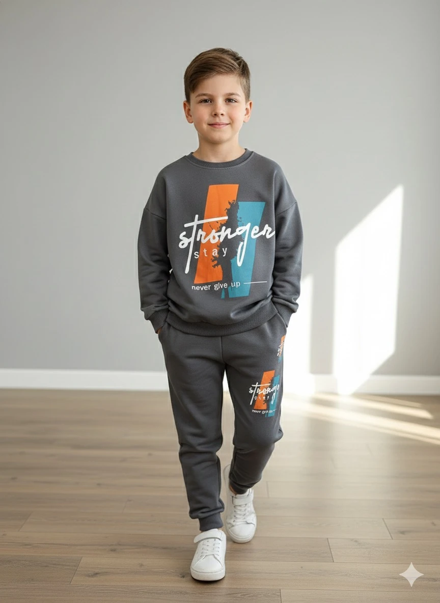 Erkek Çocuk Antrasit Stranger Takım