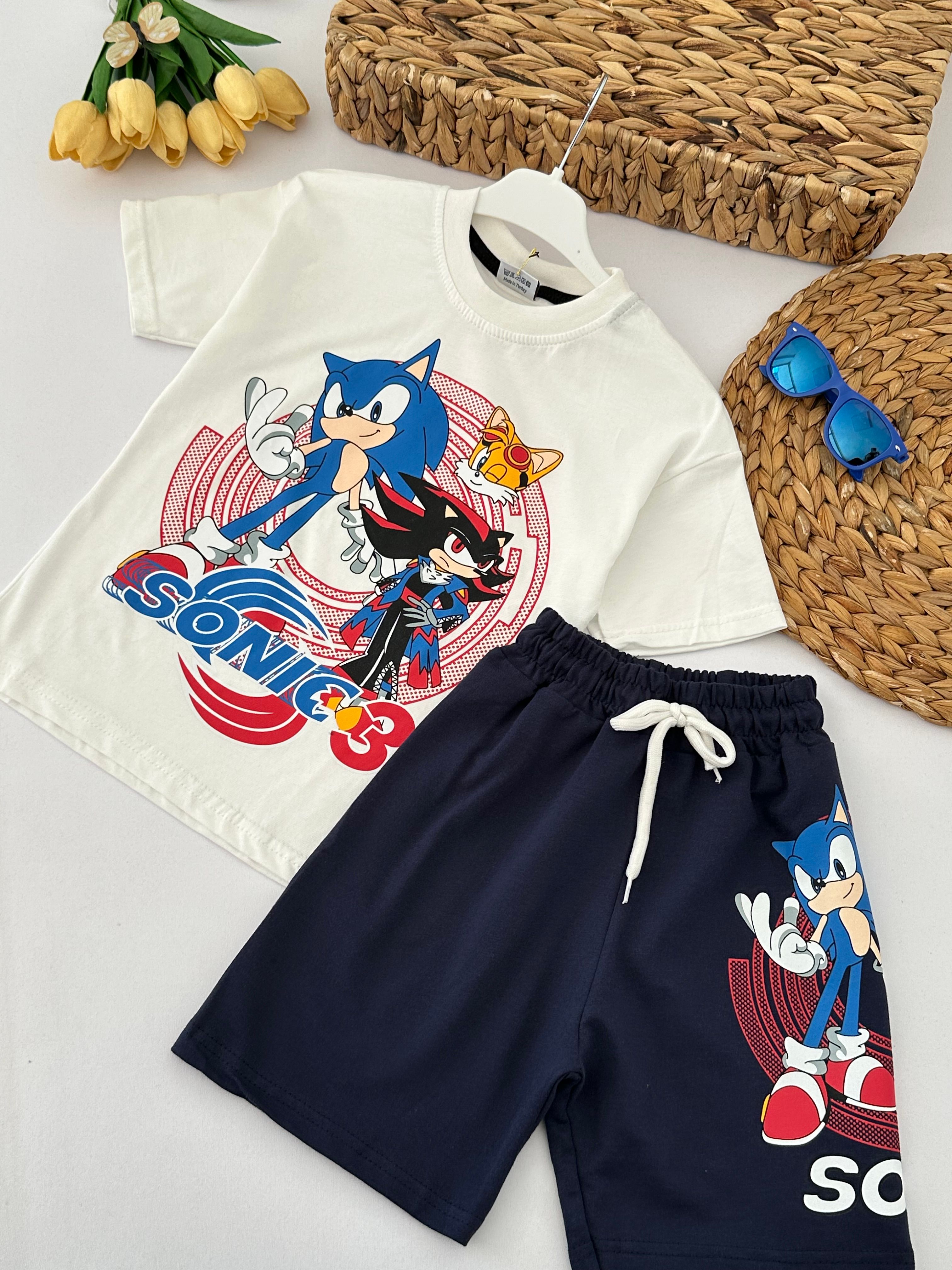 Erkek Çocuk Beyaz Sonic Takım