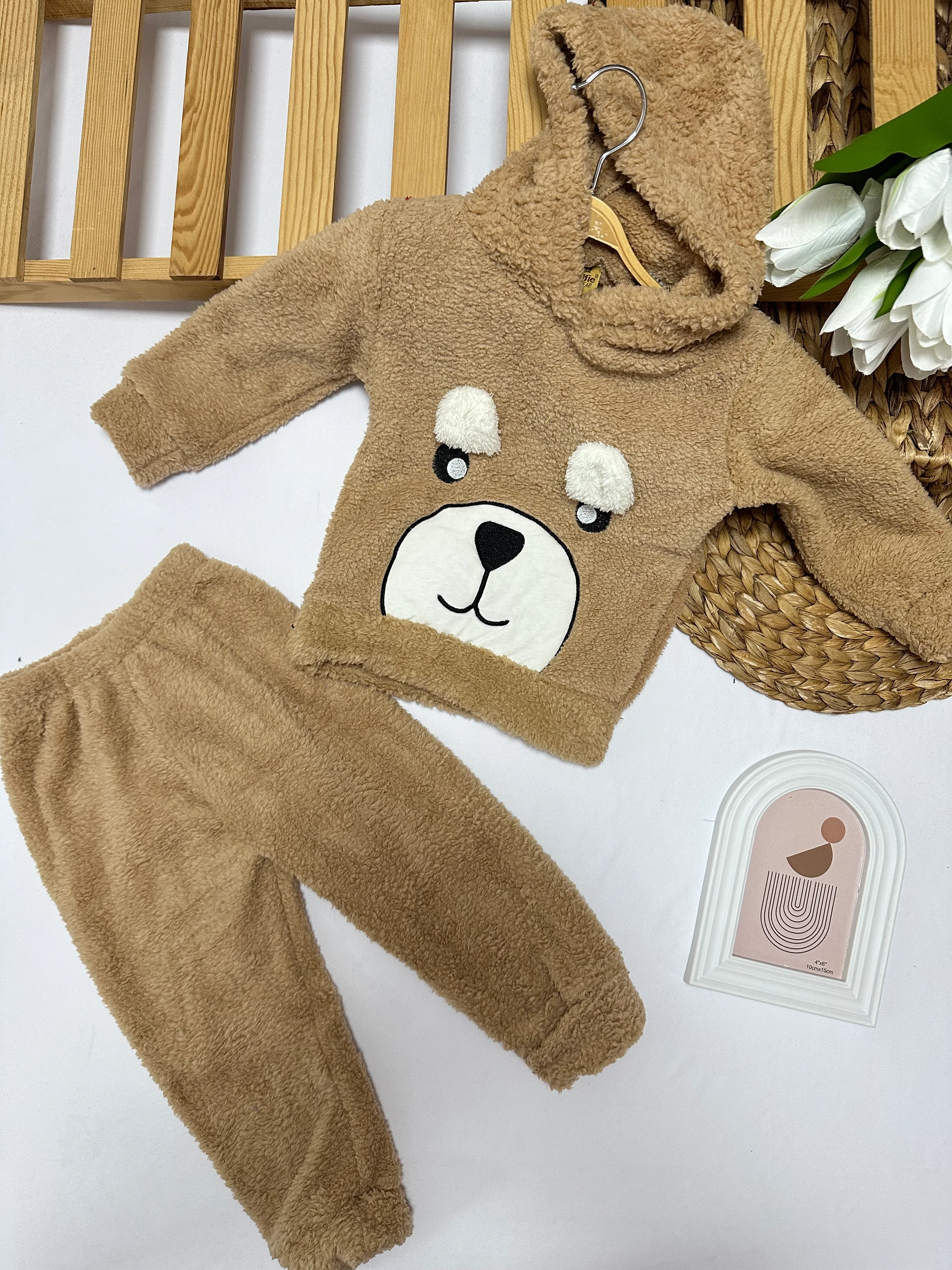 Çocuk Bej Ayıcık Peluş Takım