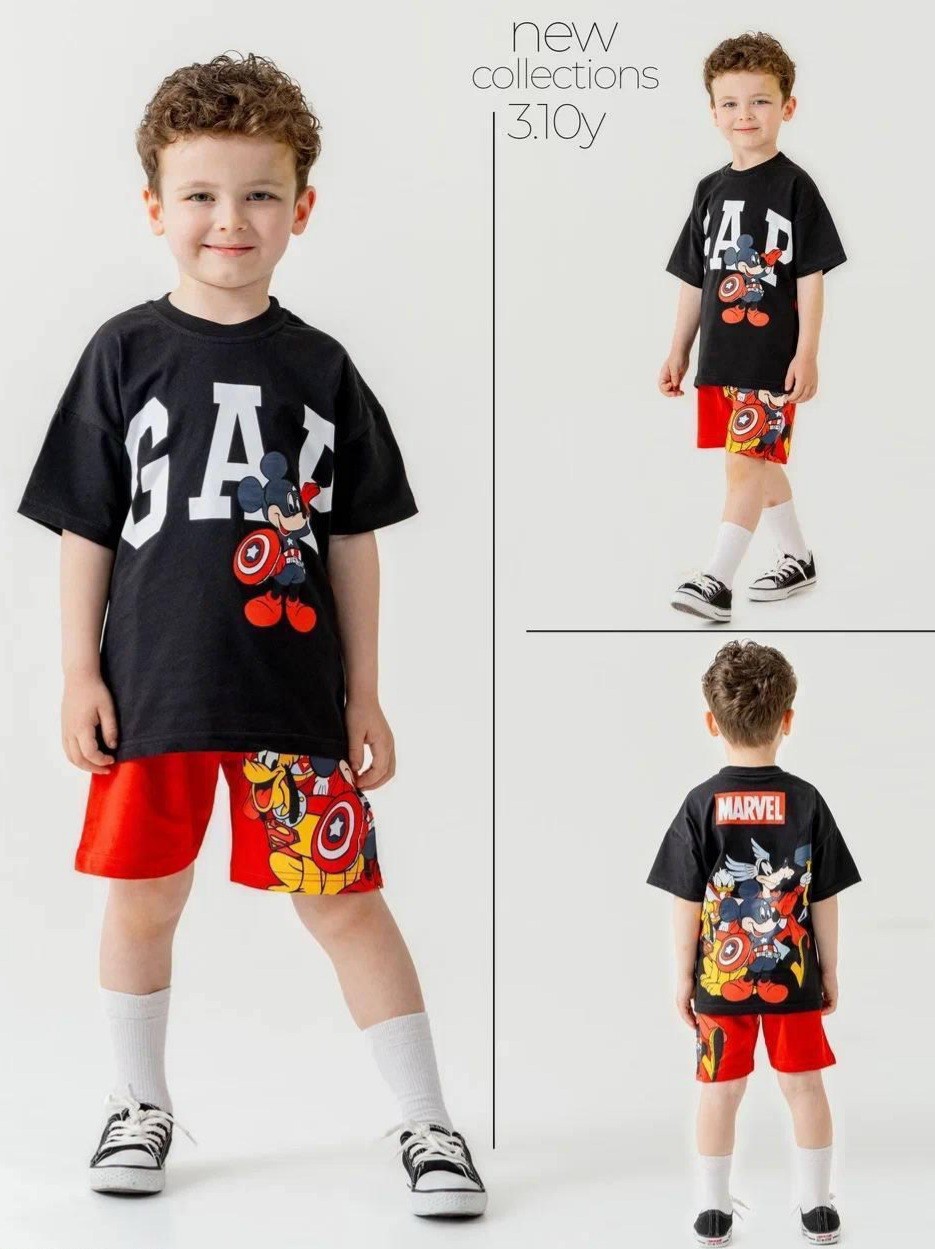 Erkek Çocuk Siyah Mickey Gap Takım