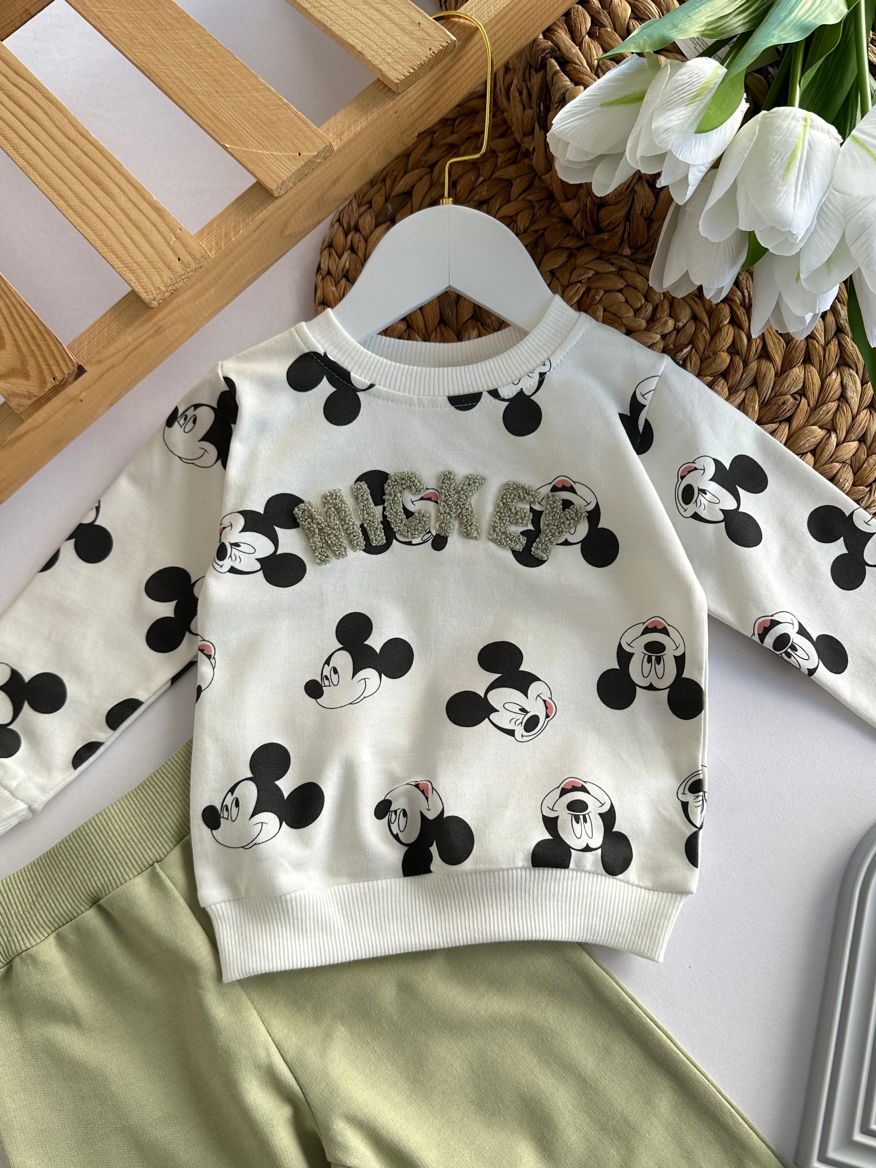 Erkek Bebek Yeşil Mickey Takım