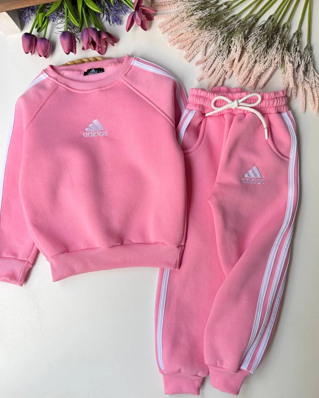 Kız Çocuk Pembe Çizgili  Marka Takım