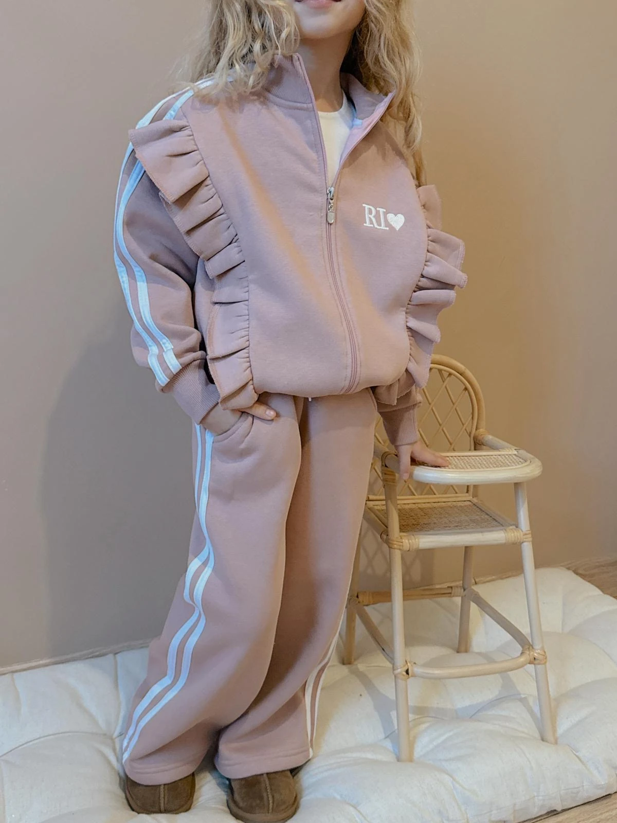 Kız Çocuk Pudra Fermuarlı  Rio Takım