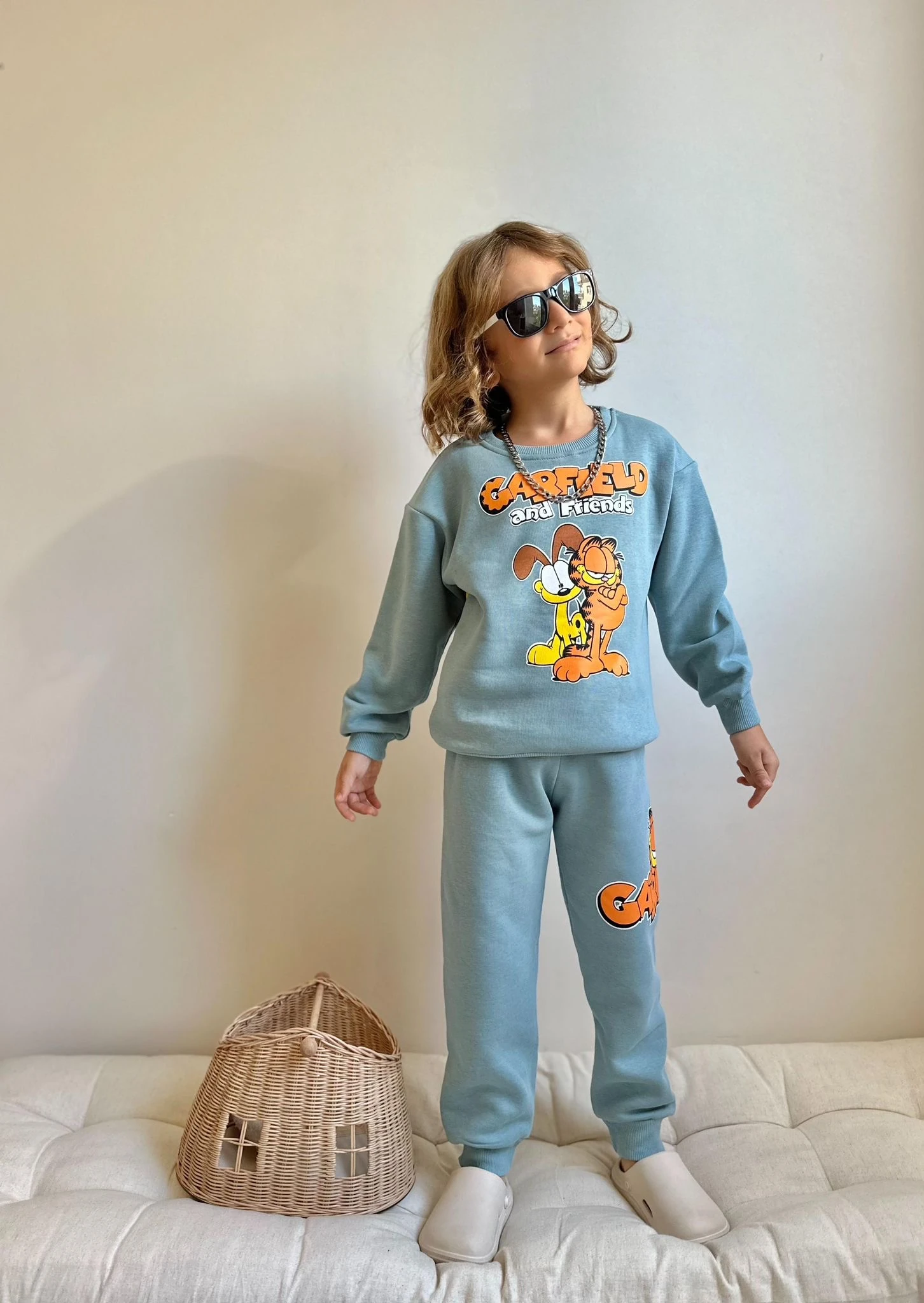 Erkek Çocuk Yeşil Garfield Takım