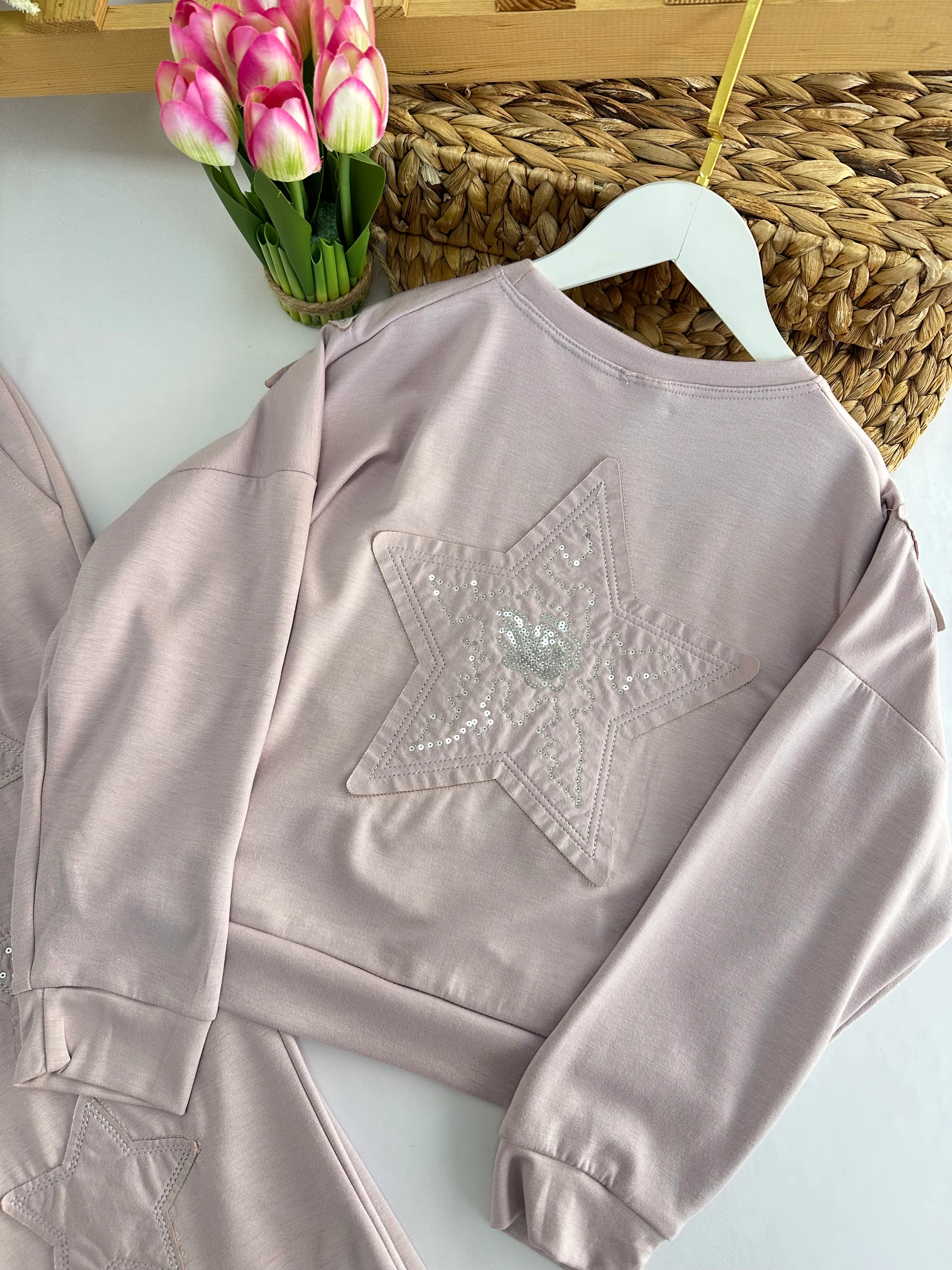 Kız Çocuk Lila Oysho Kumaş Yıldızlı Takım