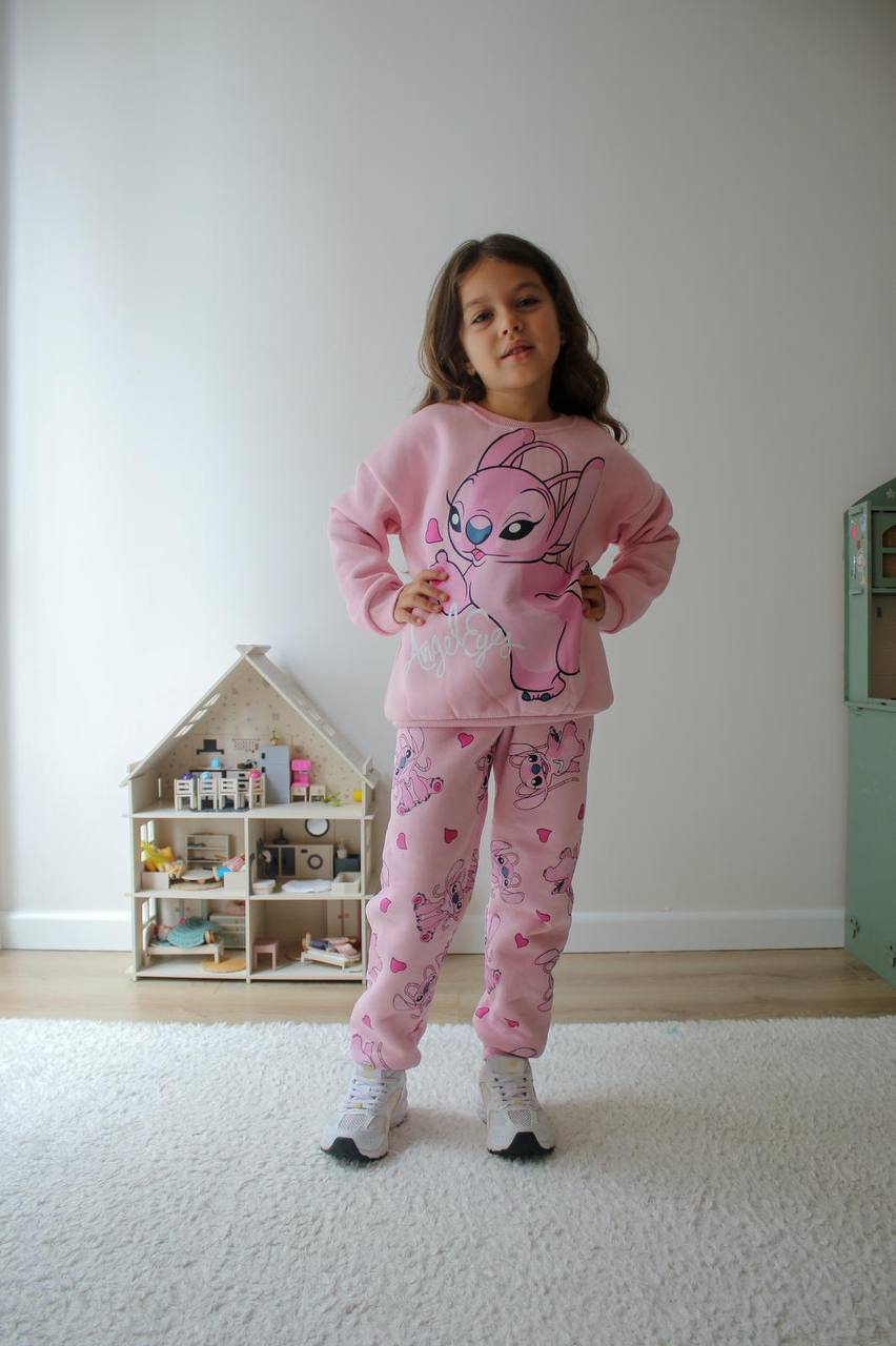 Kız Çocuk Pembe Angel Stitch Alt-Üst Takım