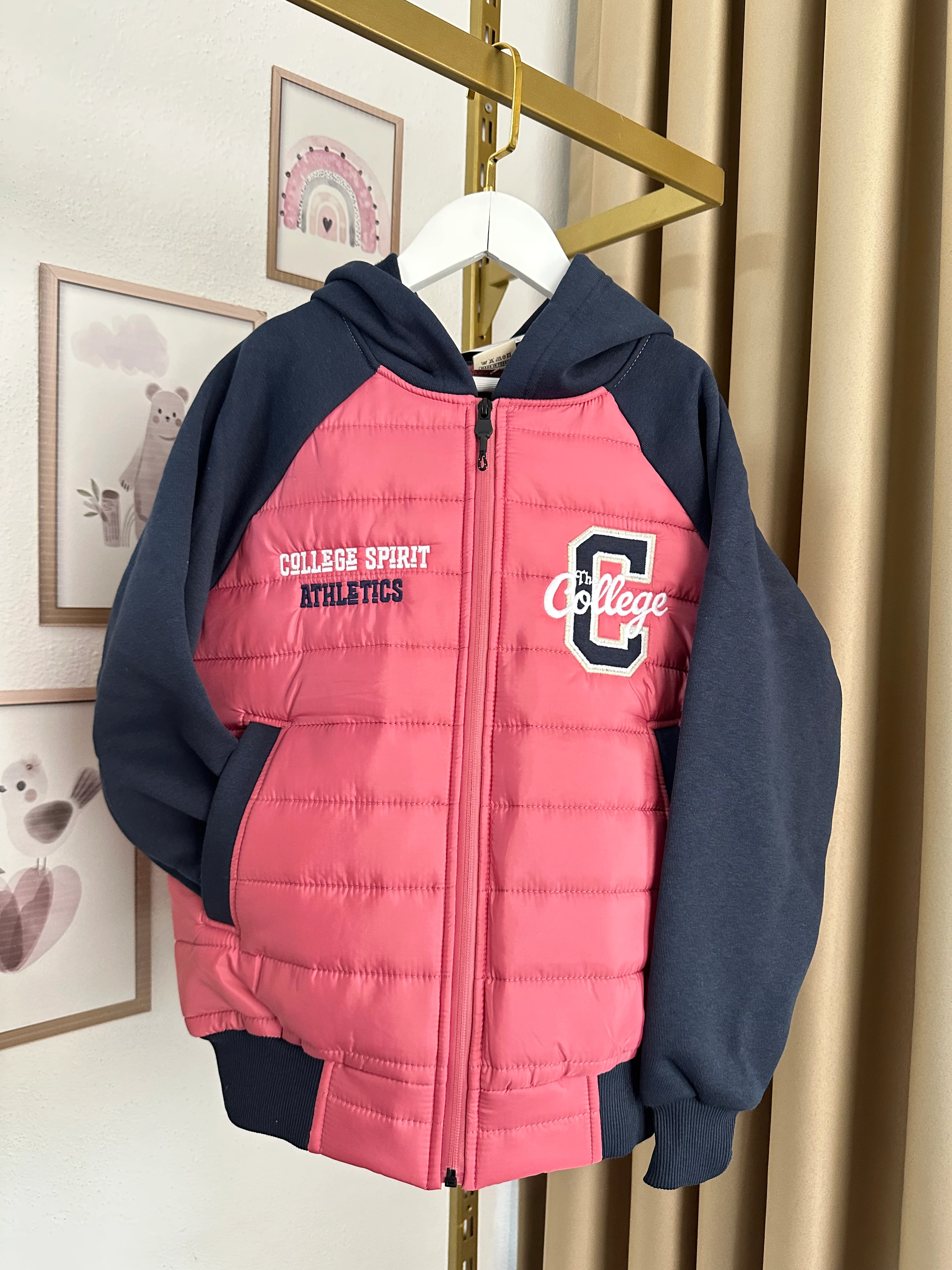 Kız Çocuk Pembe Şişme Mont Ceket