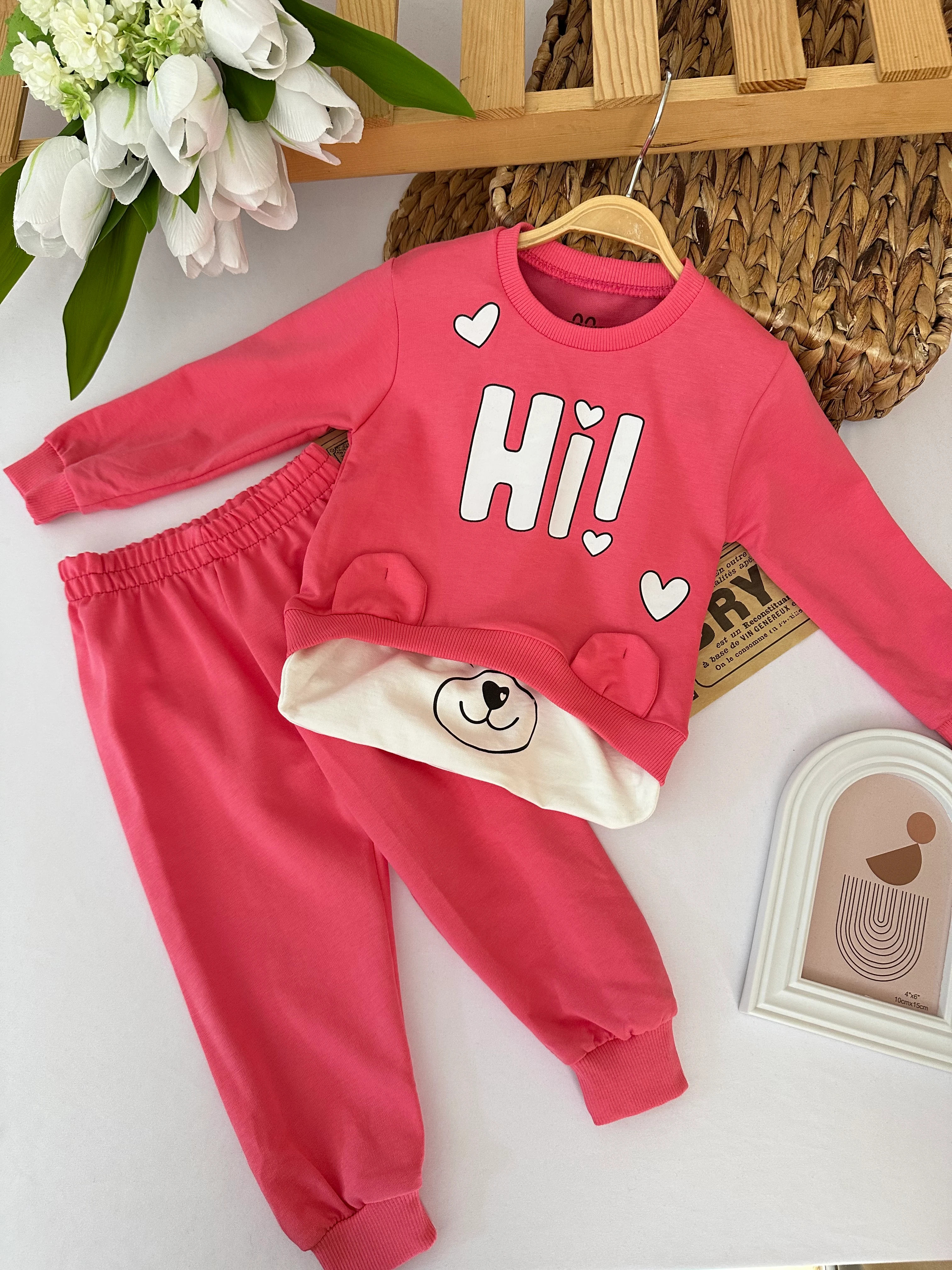 Kız Çocuk Pembe Ayıcık 2'li Takım