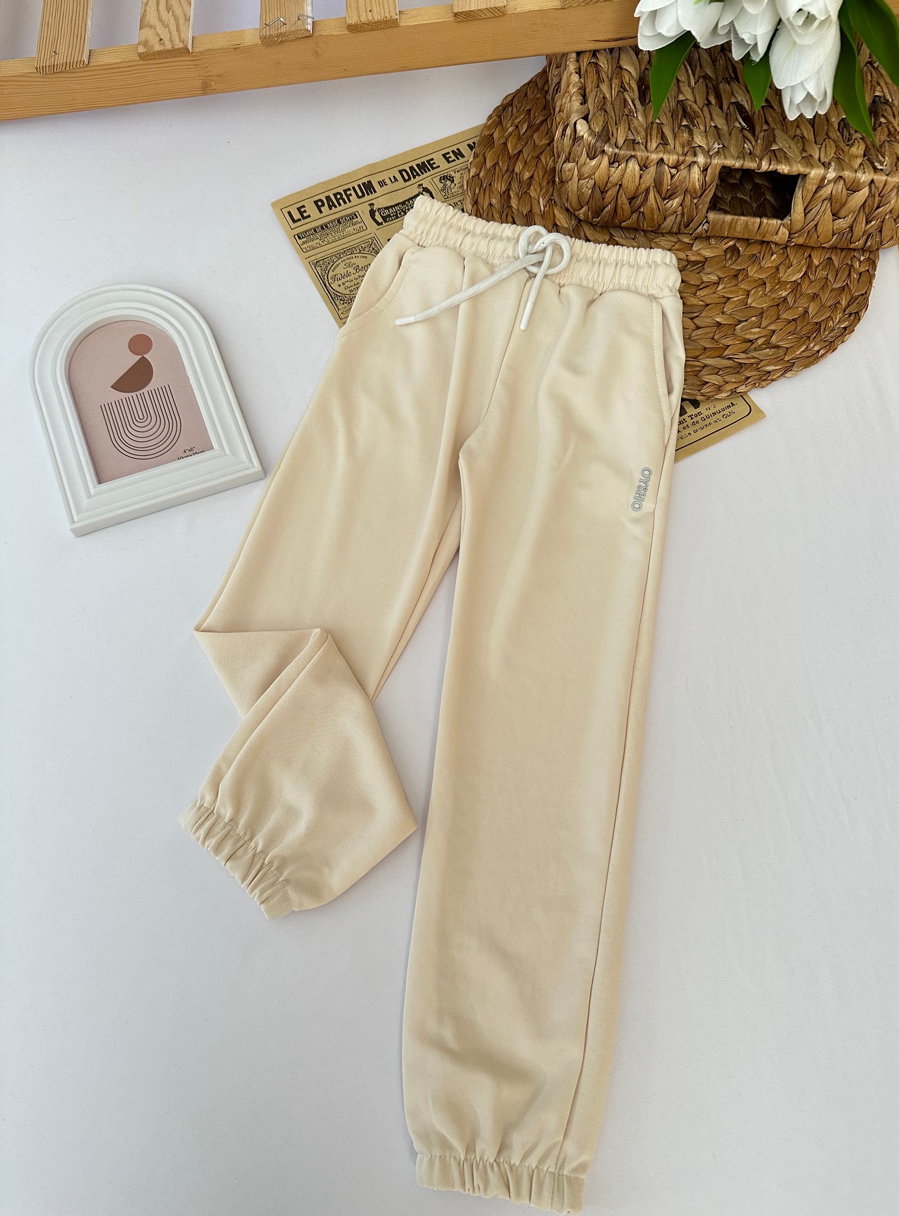 Kız Çocuk Marka Bej Eşofman Altı