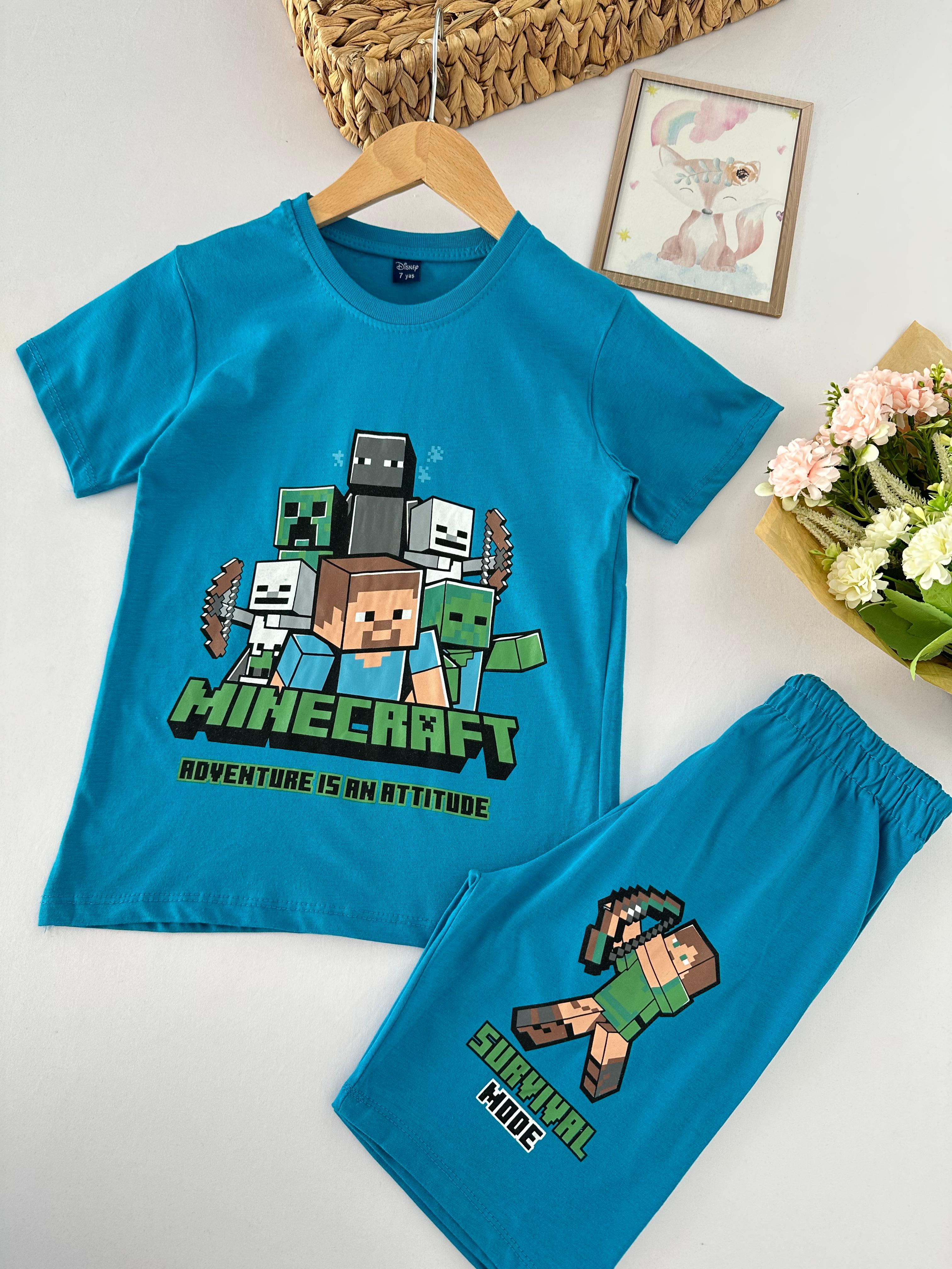 Erkek Çocuk Mavi Minecraft Takım