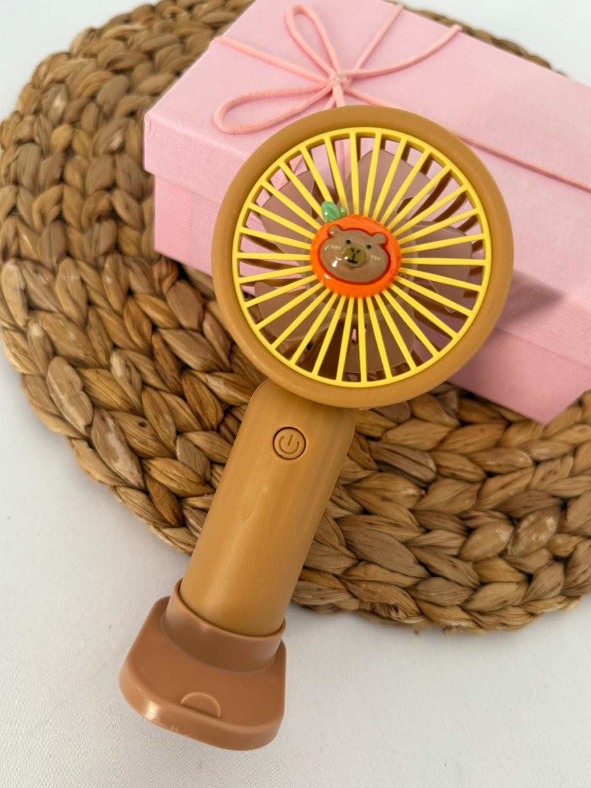 Kahve-Sarı Ayıcık Şarjlı Mini Fan