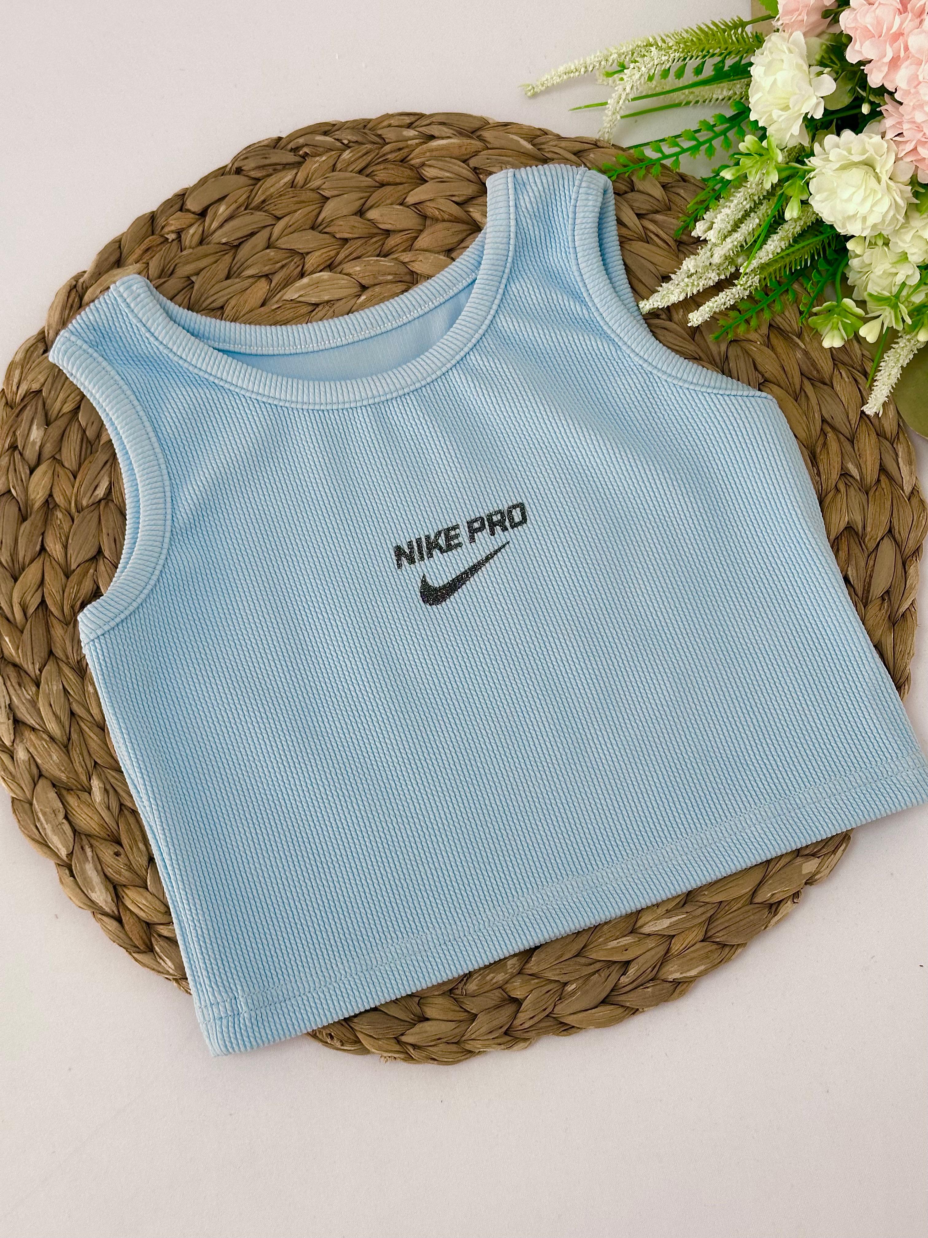 Kız Çocuk Mavi Nike Pro Crop