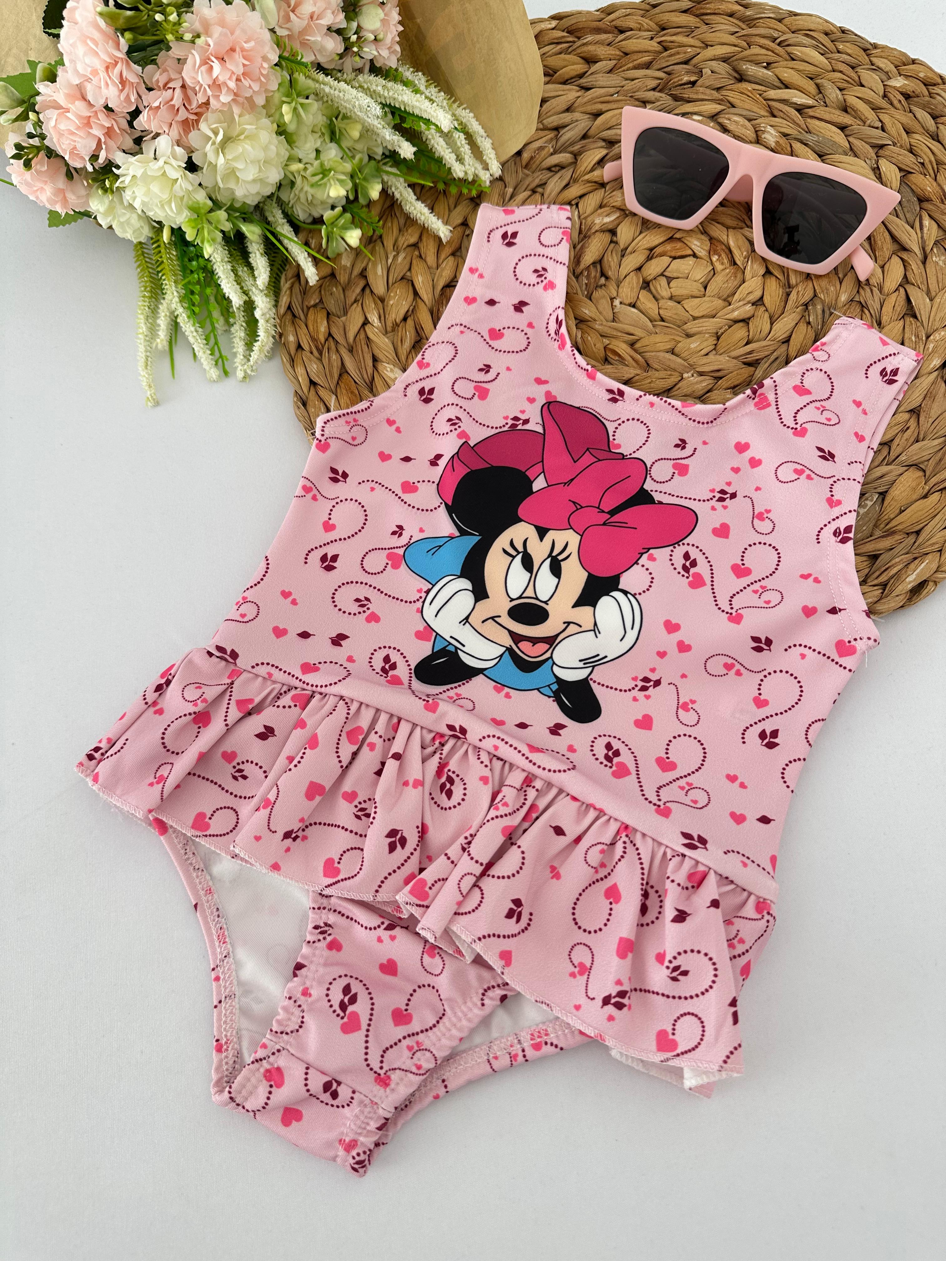 Kız Çocuk Pembe Minnie Mouse Mayo