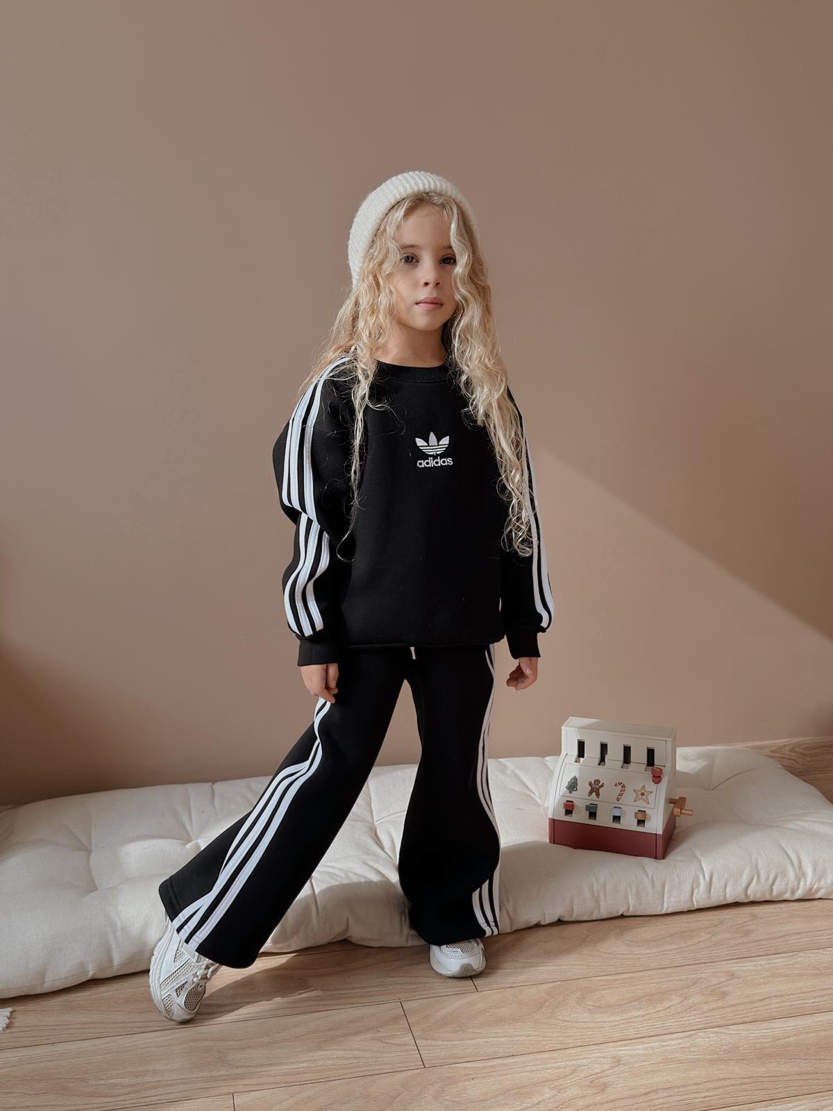 Kız Çocuk Siyah  Çizgili 2’li Takım