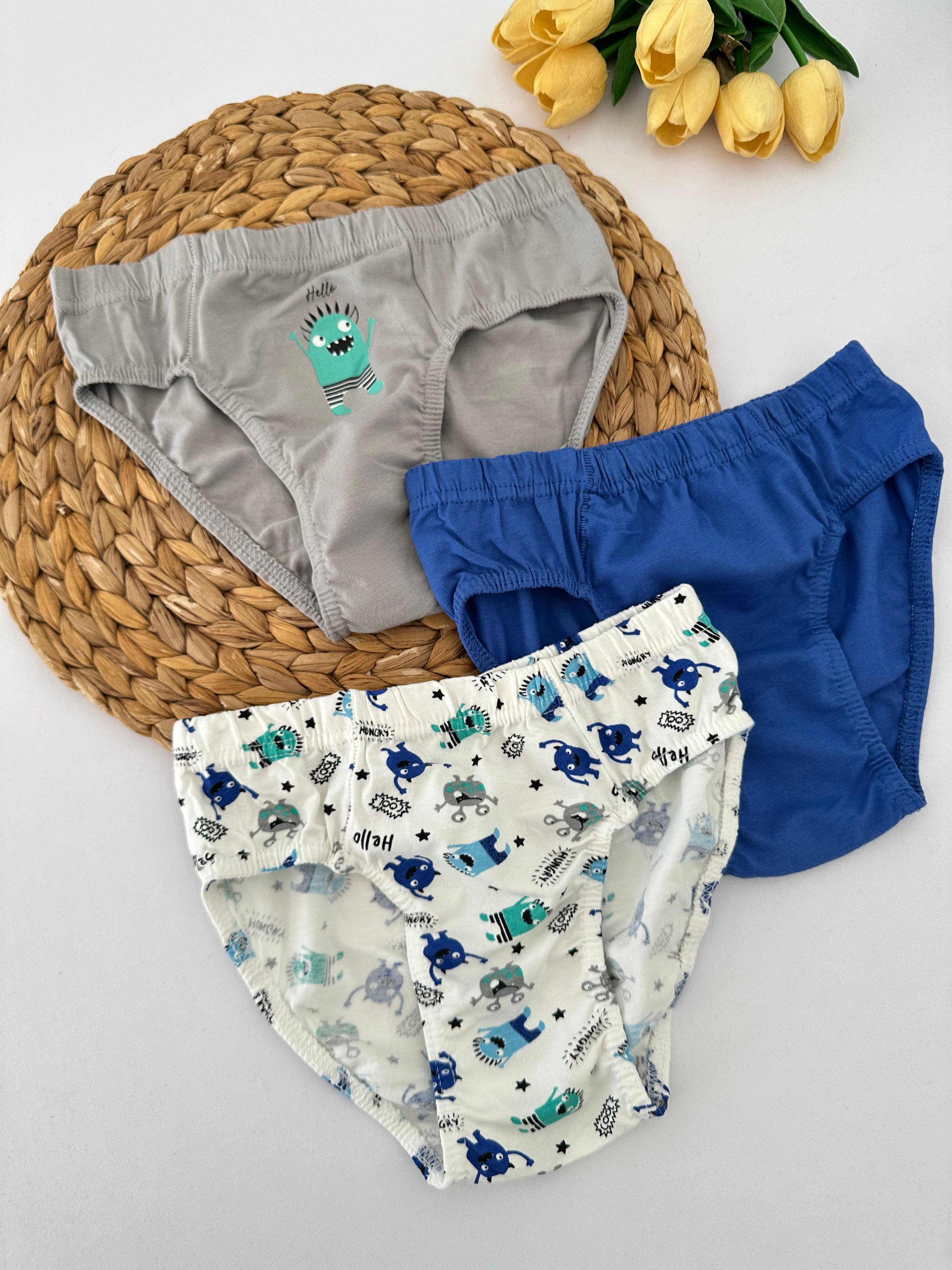 Erkek Çocuk Canavarlı 3’lü Slip Külot Set