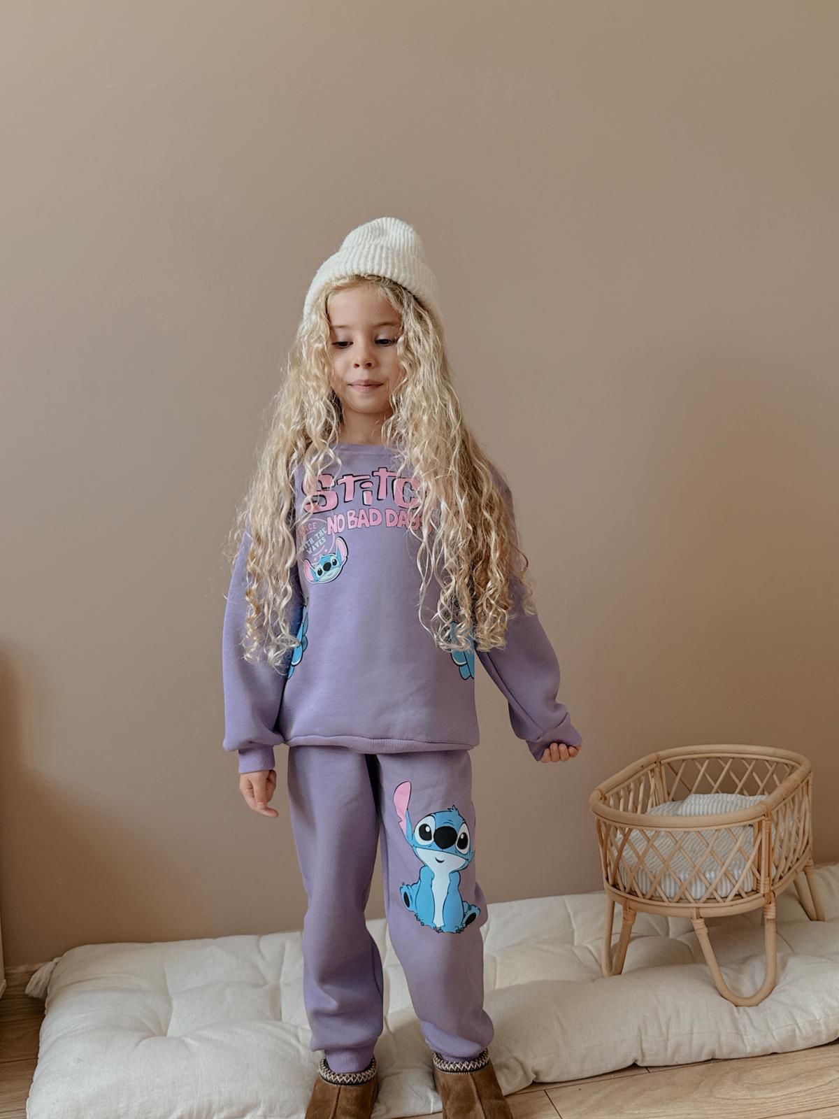Kız Çocuk Lila Stitch Alt-Üst Takım