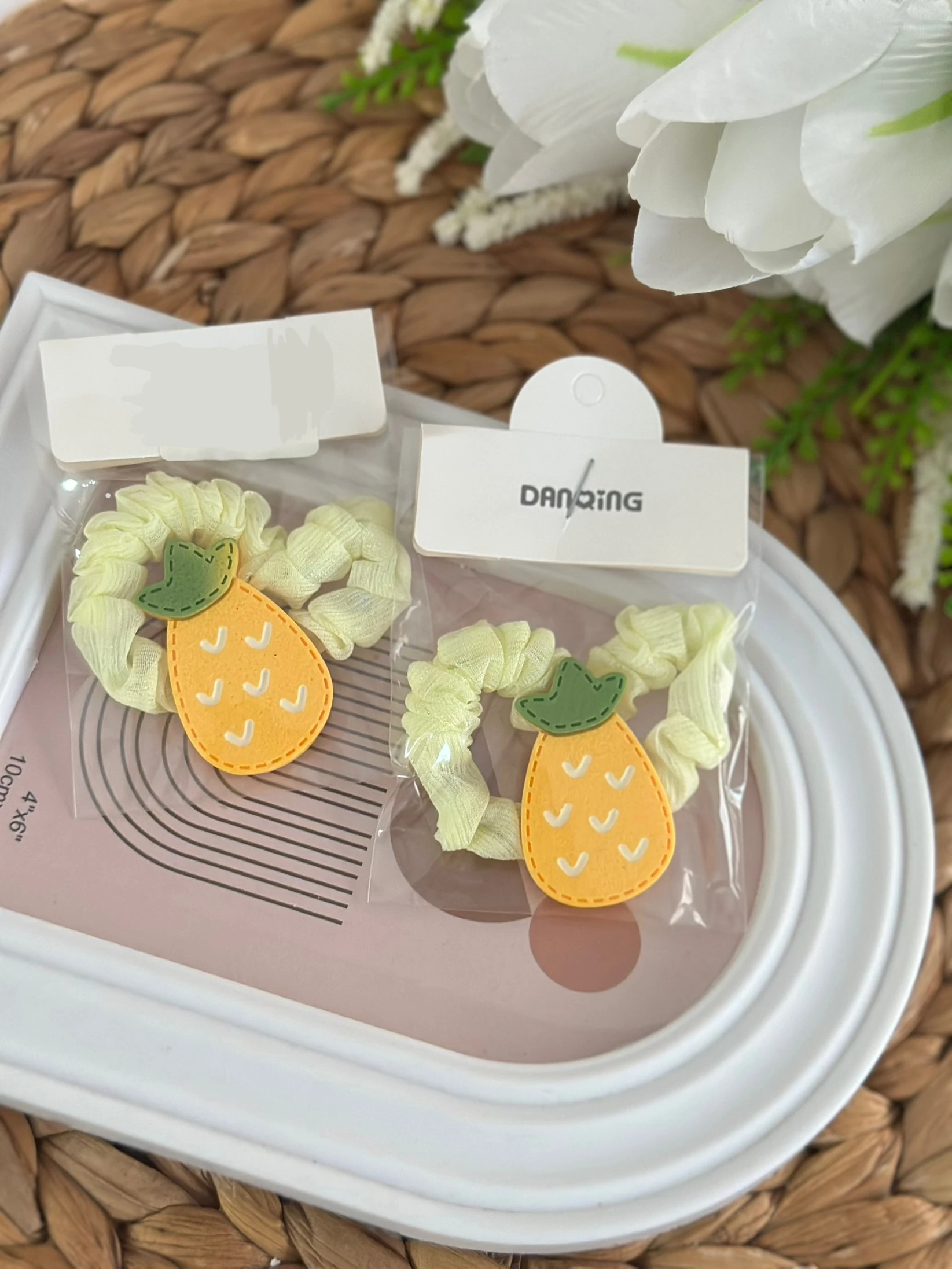 Sarı Ananas 2'li Lastik Toka