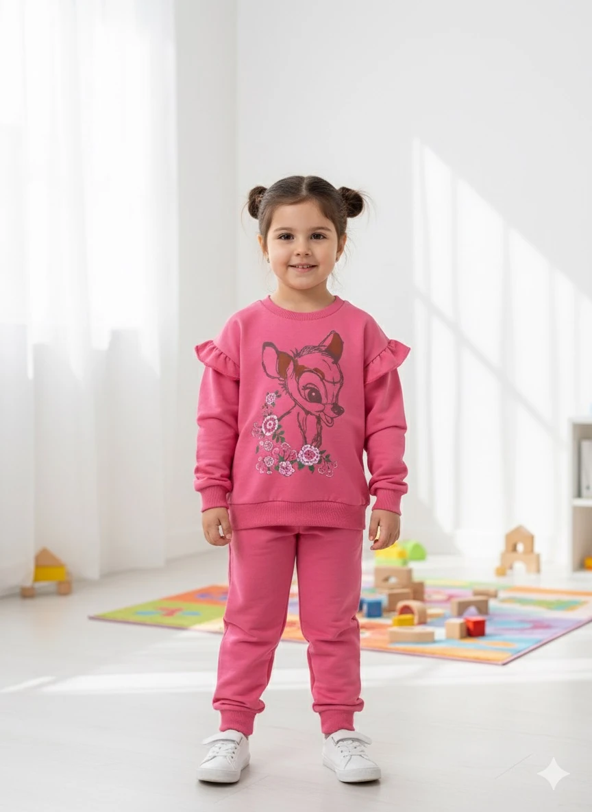 Kız Çocuk Fuşya  Bambi Takım 