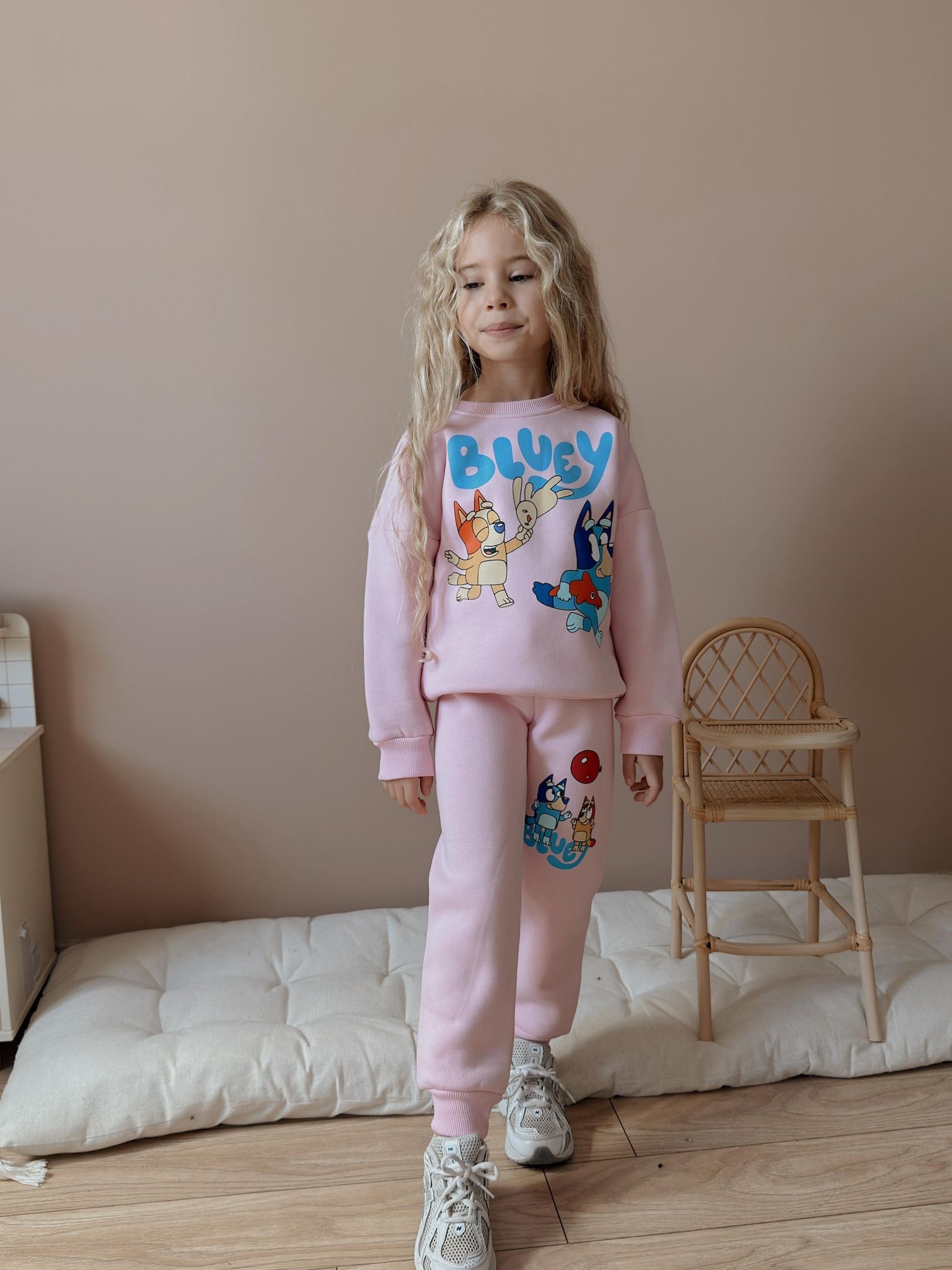 Kız Çocuk Pembe Bluey Desenli 2'li Takım