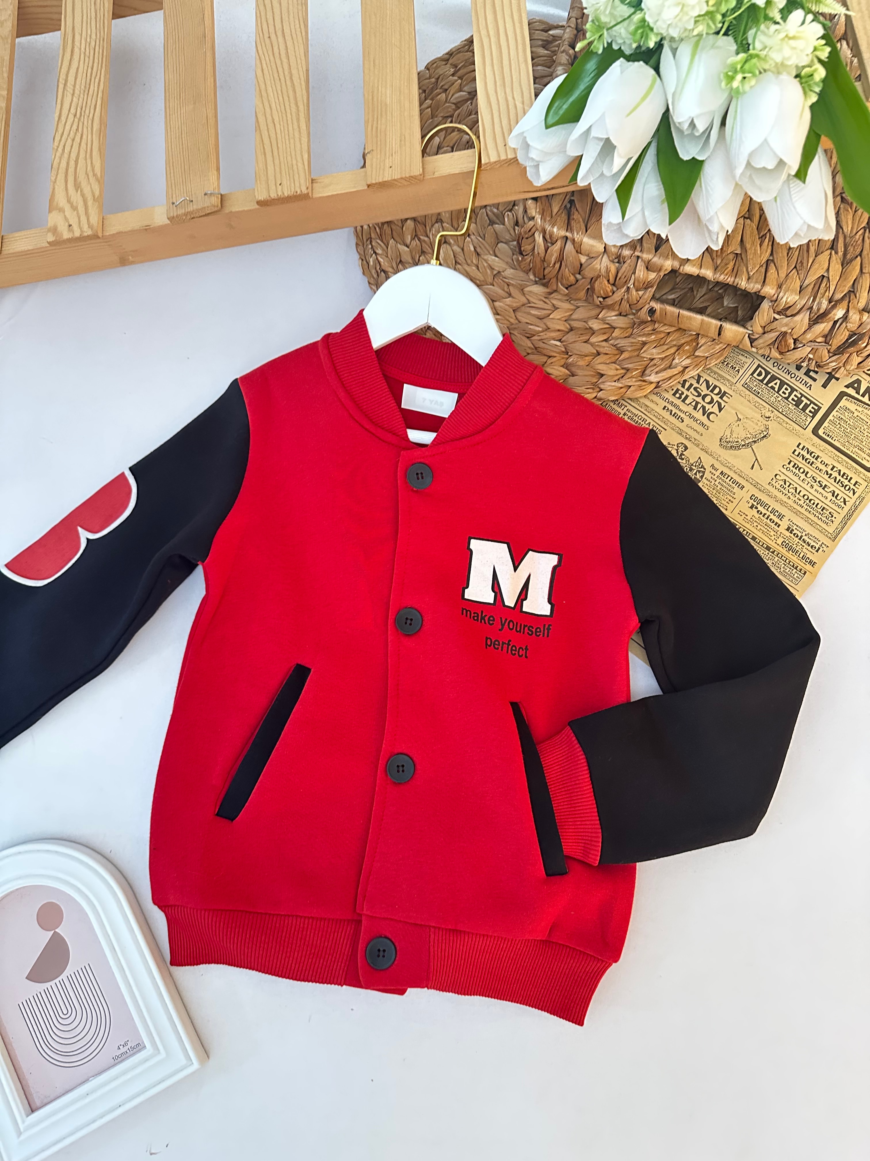 Erkek Çocuk Kırmızı Kolej Ceket