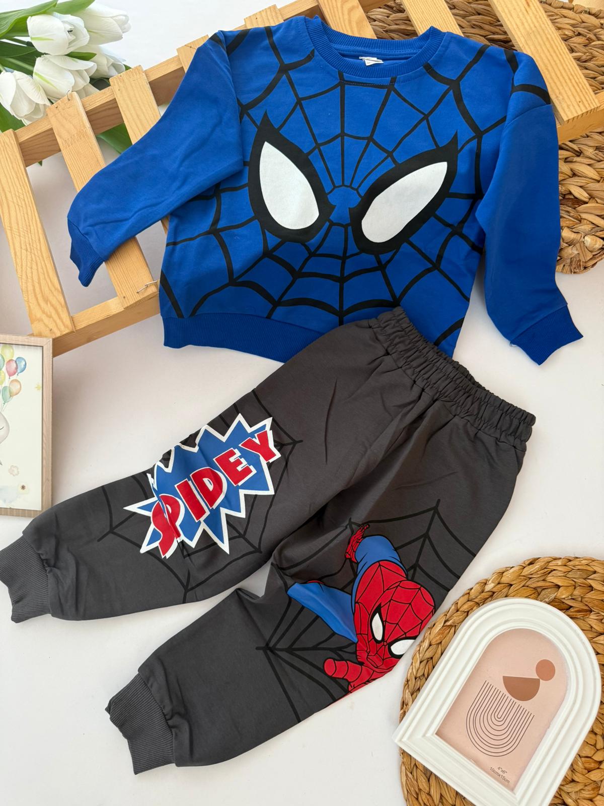 Erkek Çocuk Mavi Spiderman Takım