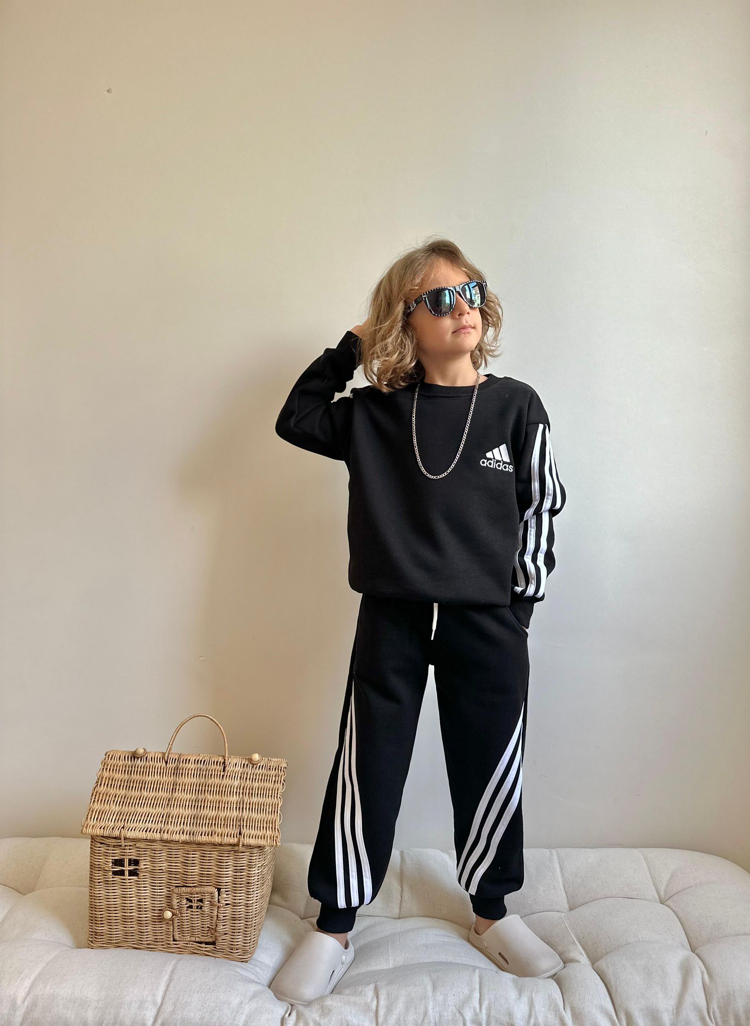 Erkek Çocuk Siyah Çizgili Takım