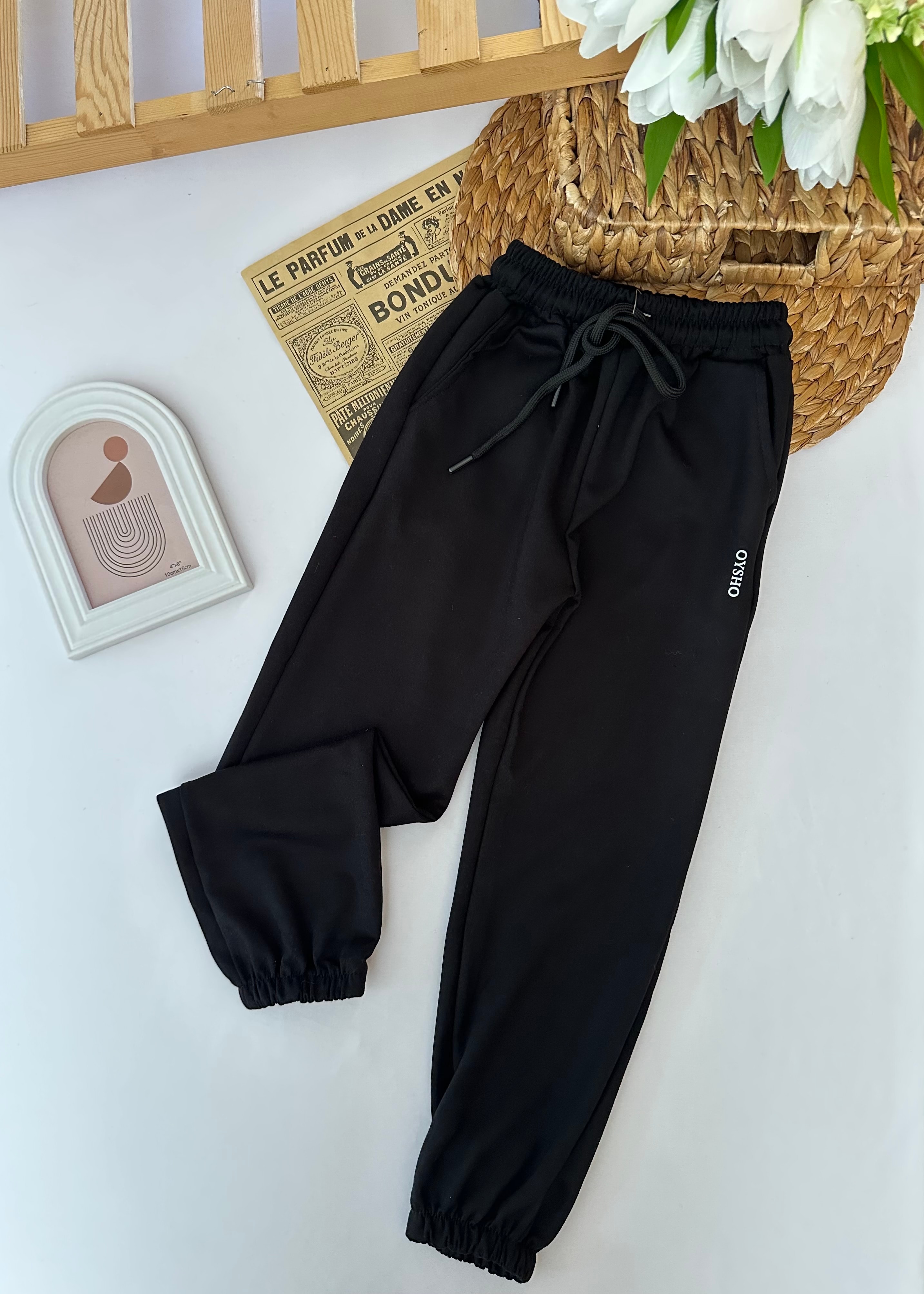 Kız Çocuk Marka Siyah Eşofman Altı