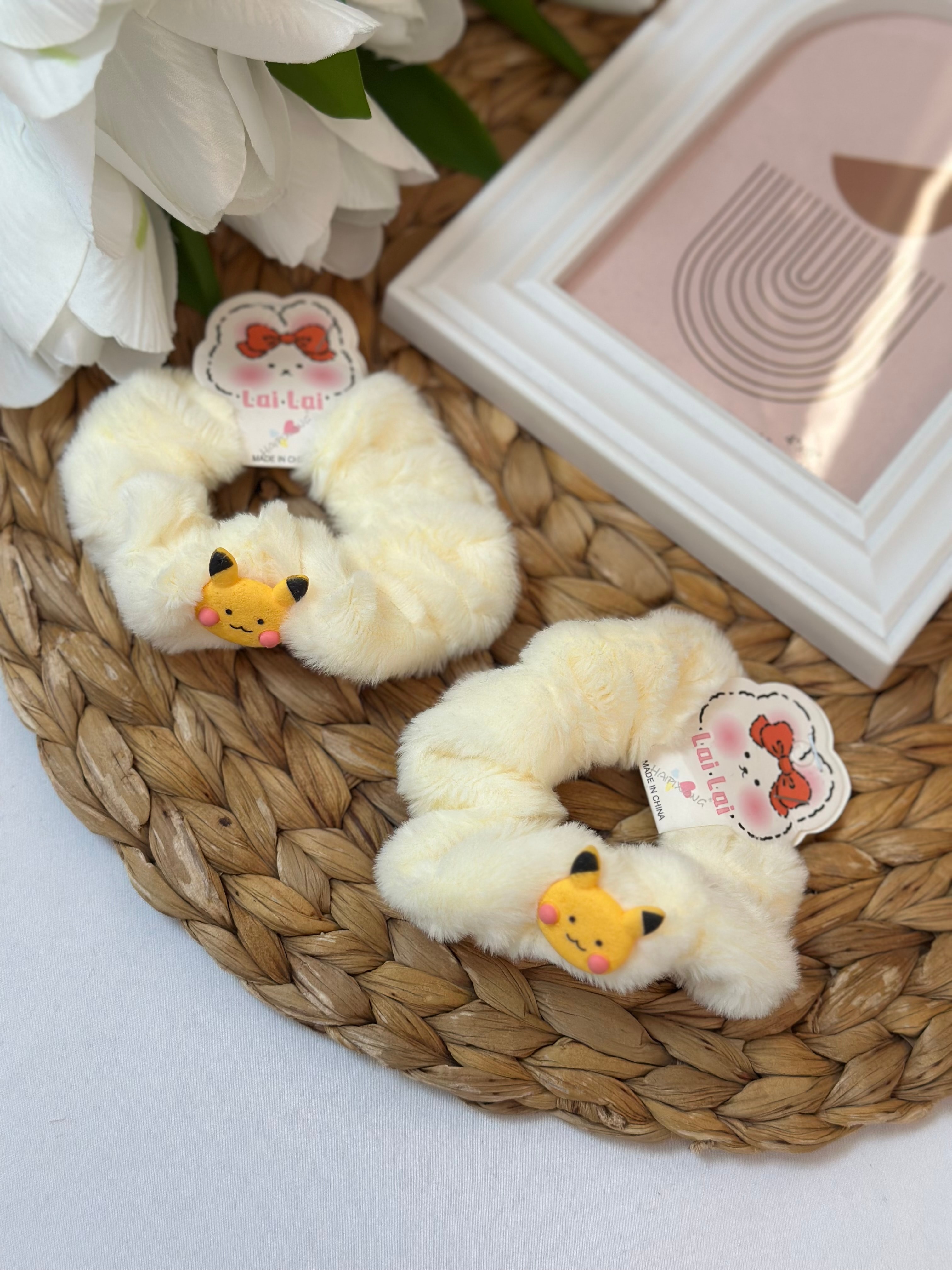 Sarı Pokemon  Peluş 2'li Lastik Toka