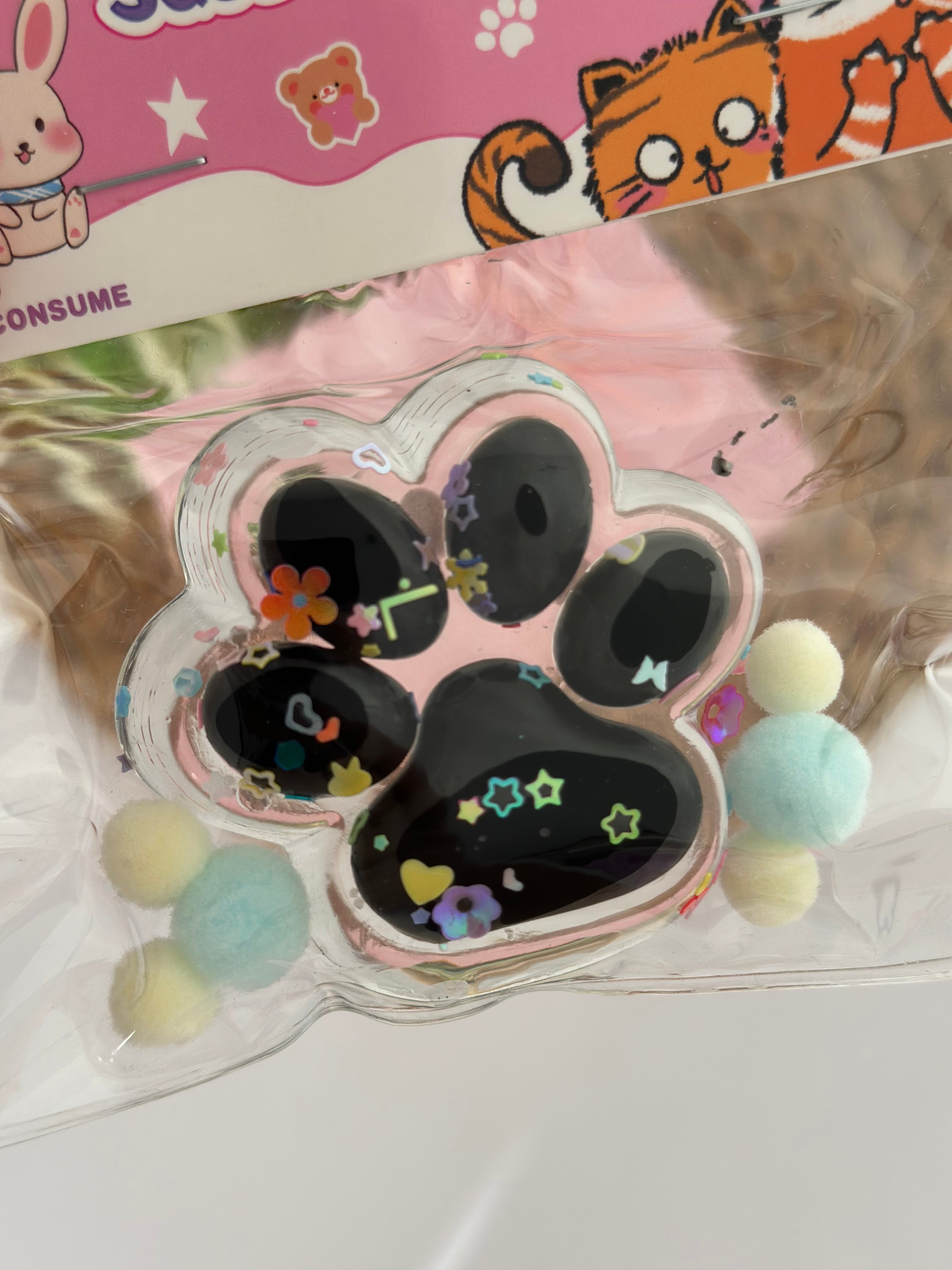 Siyah Kedi Patisi Sukuşi Yumuşak Jel Oyuncak