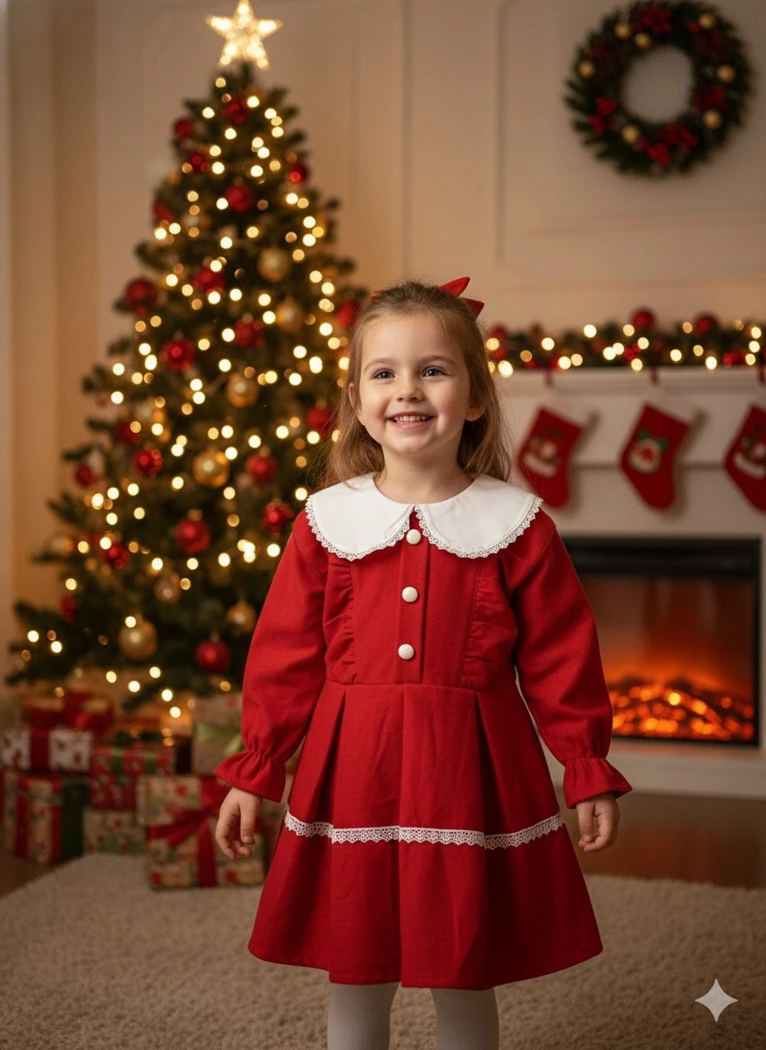 Kız Çocuk Bebe Yaka Yılbaşı Elbisesi