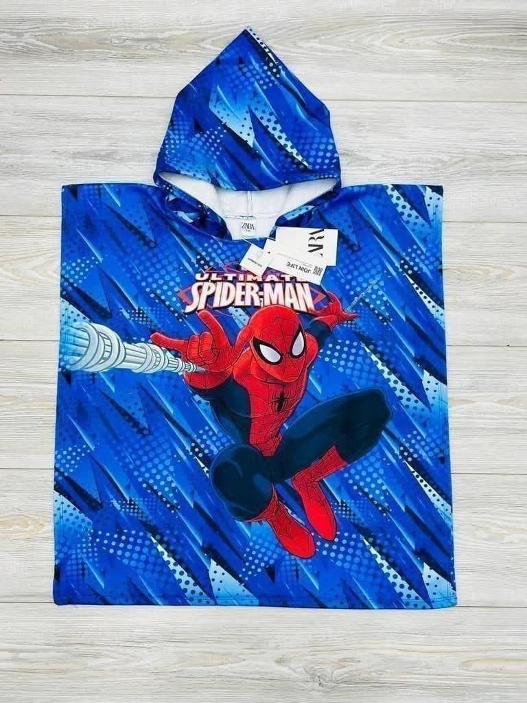 Erkek Çocuk Mavi Spiderman Panço Havlu